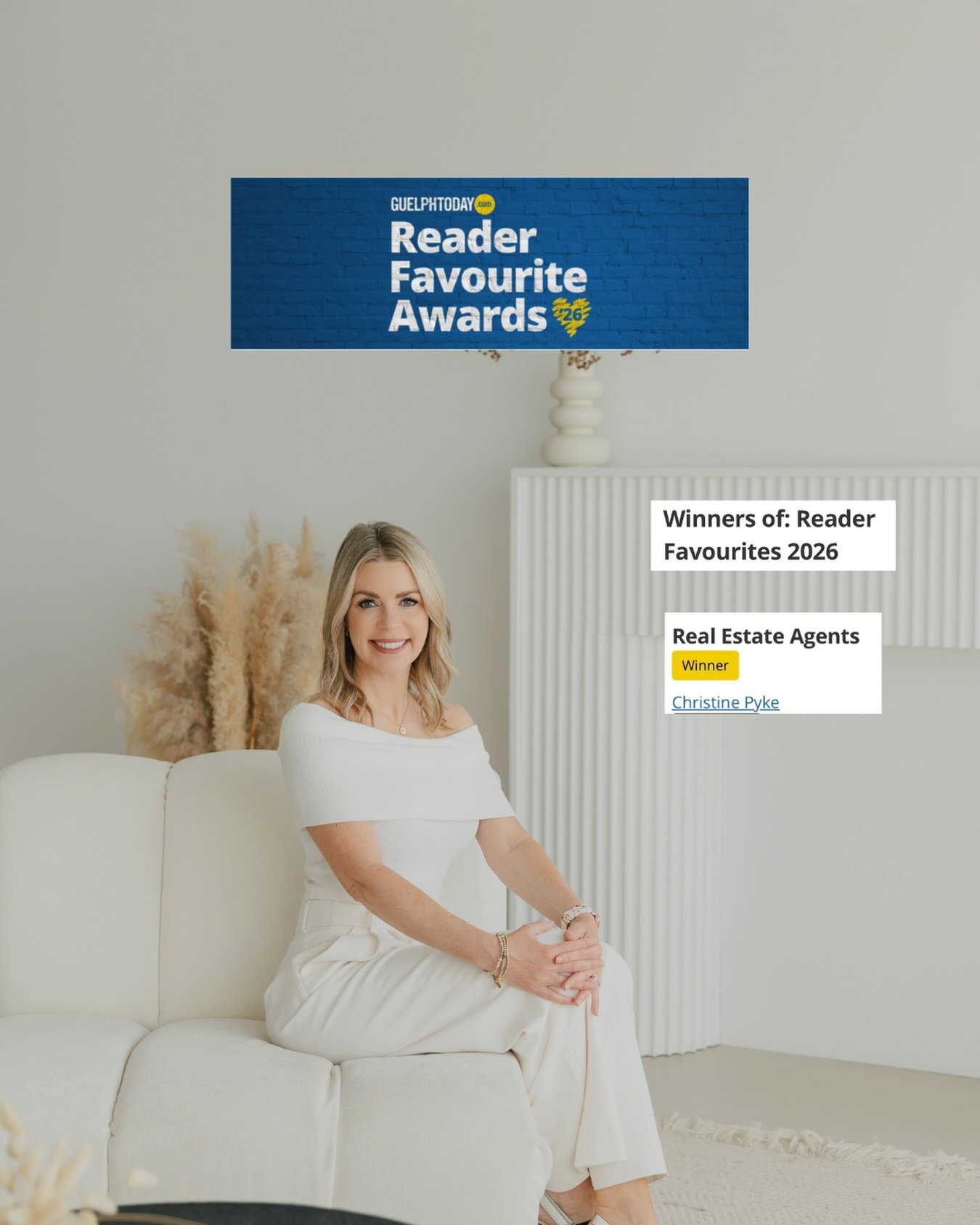Wow&hellip; I won! 🥹🏆

I&rsquo;m so honoured to have been voted Guelph&rsquo;s Favourite Realtor in the GuelphToday Readers&rsquo; Favourites!

Thank you so much to everyone who voted, supported me and rooted me on. It truly means more than you kno