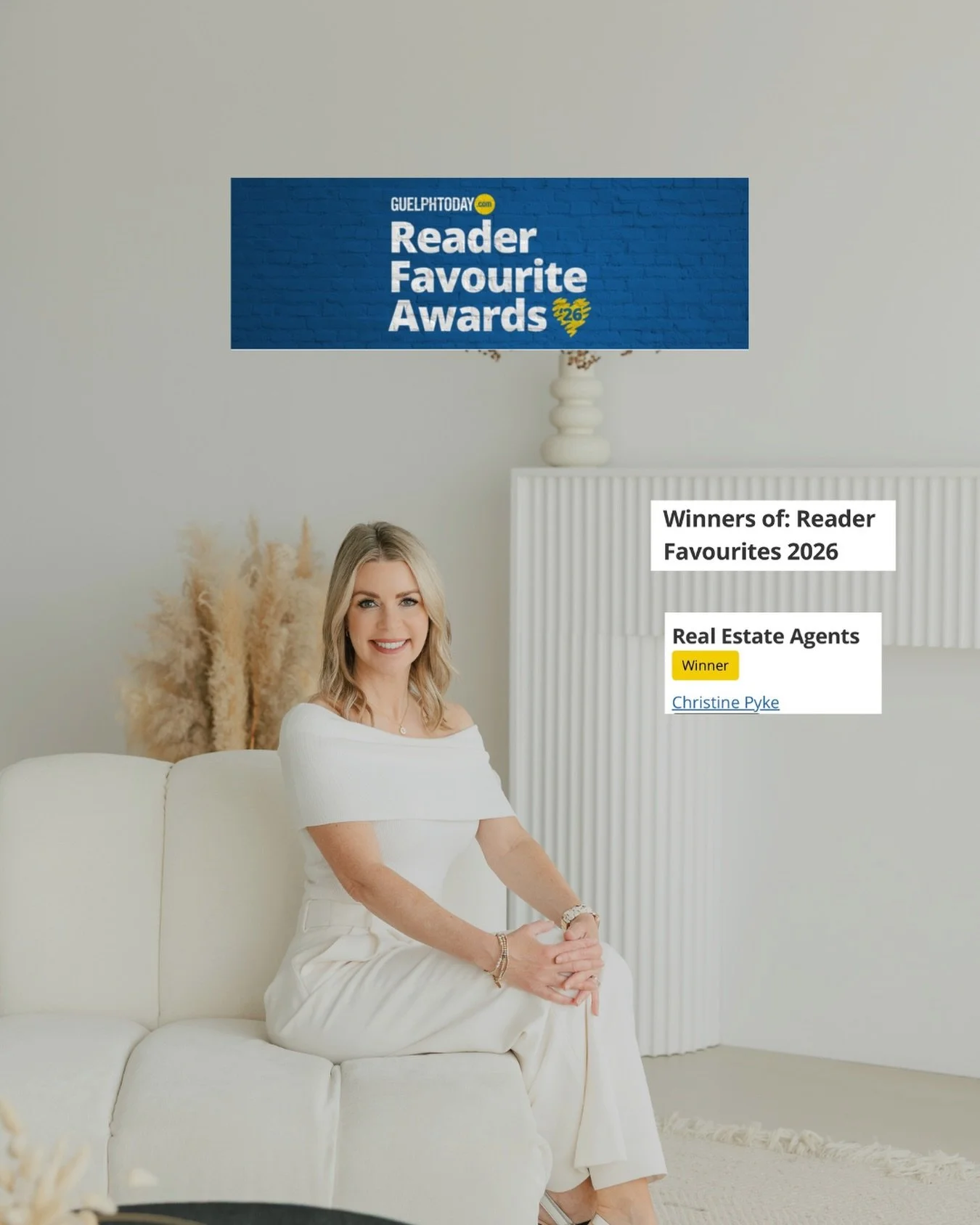 Wow&hellip; I won! 🥹🏆

I&rsquo;m so honoured to have been voted Guelph&rsquo;s Favourite Realtor in the GuelphToday Readers&rsquo; Favourites!

Thank you so much to everyone who voted, supported me and rooted me on. It truly means more than you kno
