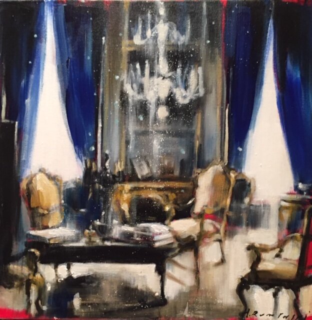 Chateau I 18"x18" acrylic on canvas 2018 SOLD