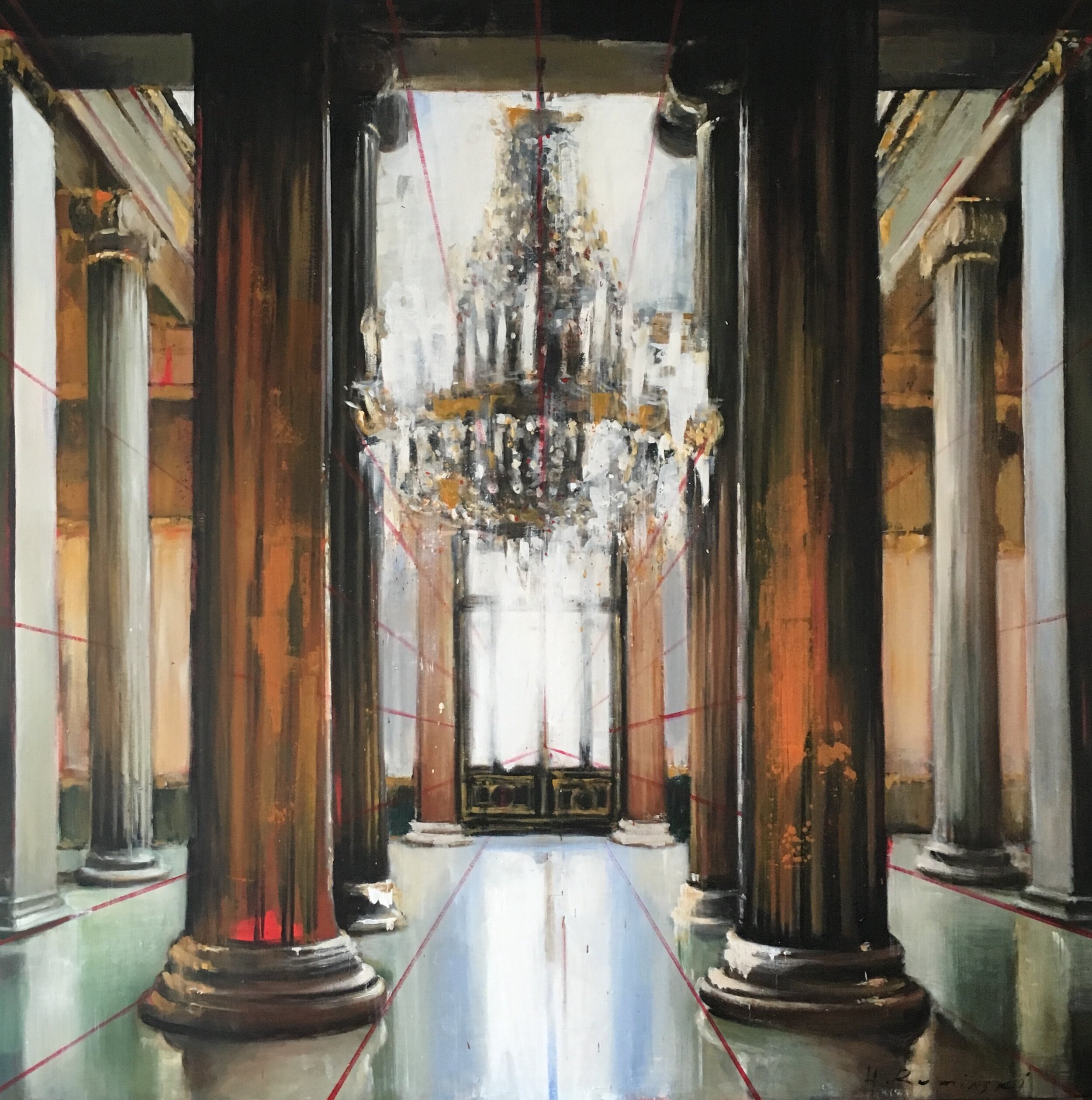 Somewhere in Vienna 45"x45" acrylic on canvas 2016 SOLD