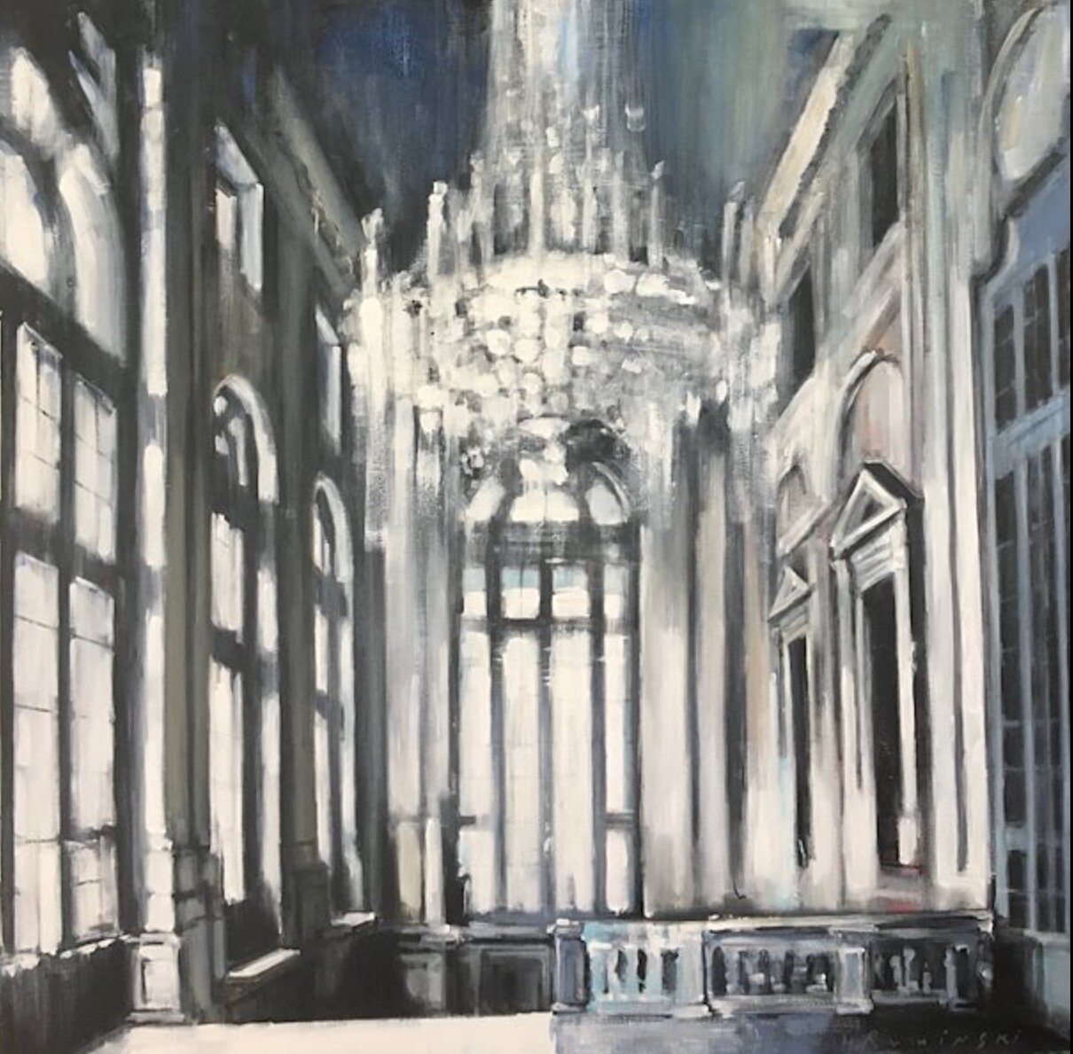 Palazzo Madama Atrium 45"x45" acrylic on canvas 2017 SOLD
