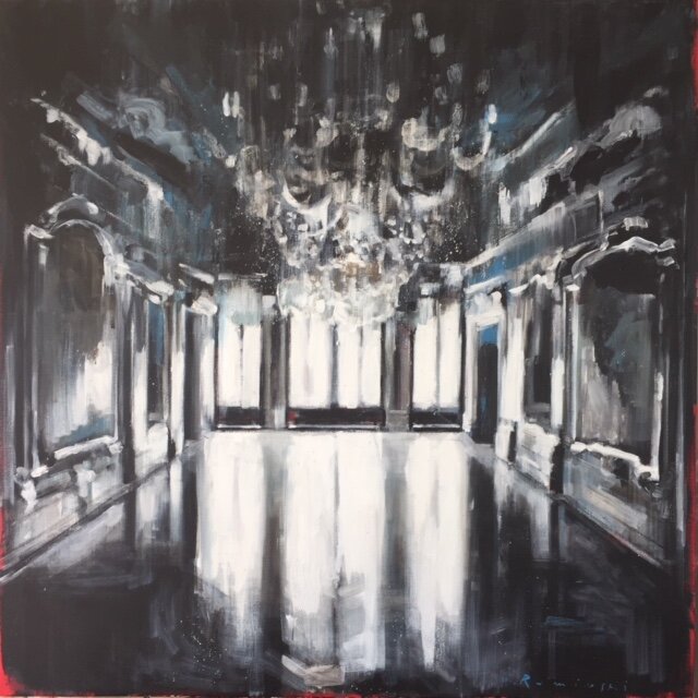 Grand Chandelier Hall 36"x36" acrylic on canvas 2018 SOLD