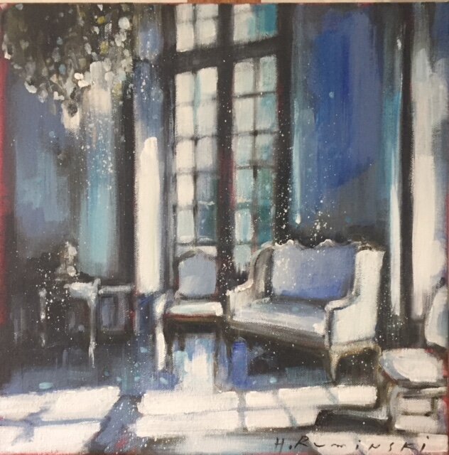 Chateau 3 14"x14" acrylic on canvas 2018 SOLD