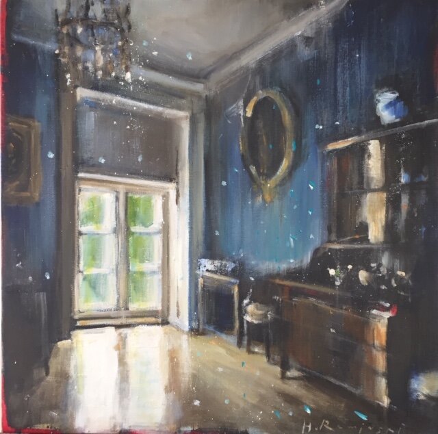 Lazienki Palace 18"x18" acrylic on canvas 2018 SOLD