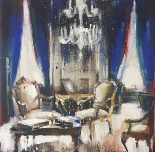 Chateau 7 14"x14" acrylic on canvas 2018 SOLD