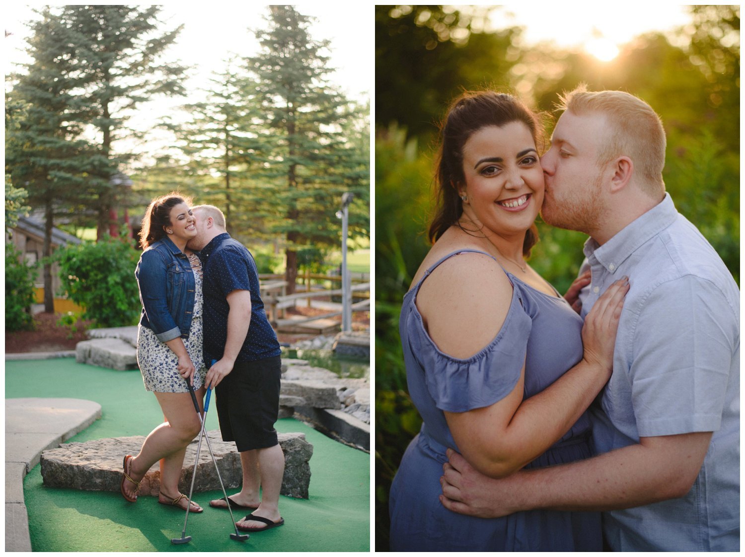 for mini golf engagement session at Timber Creek in Stouffville