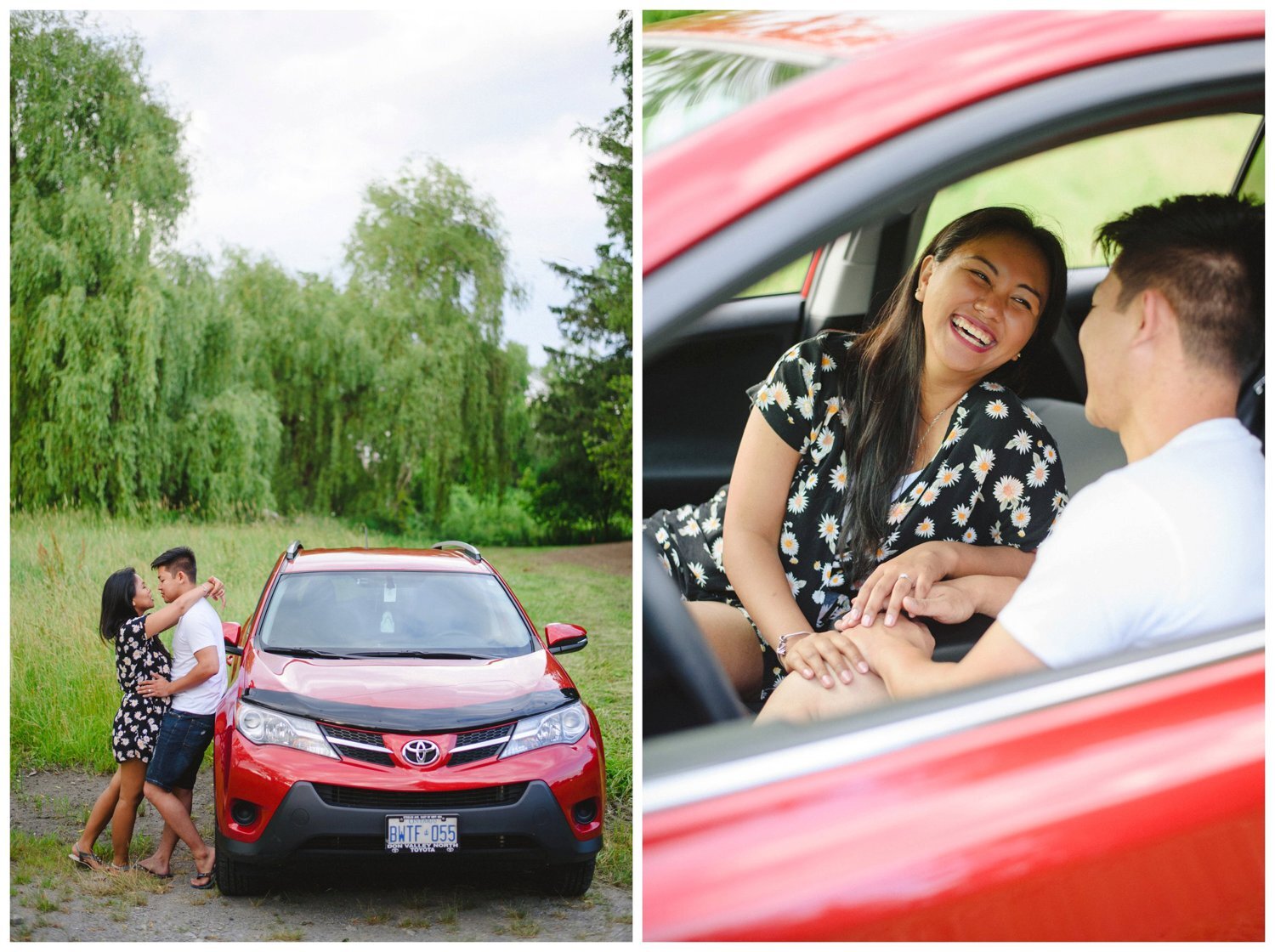 Road trip engagement session at Frenchmans Bay in Pickering 
