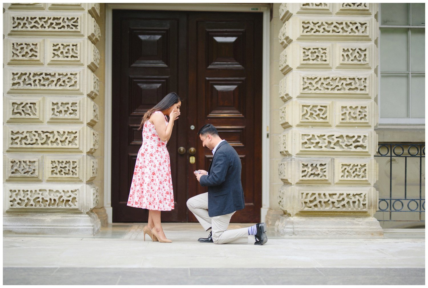 proposal at Osgoode Hall for their engagement photography