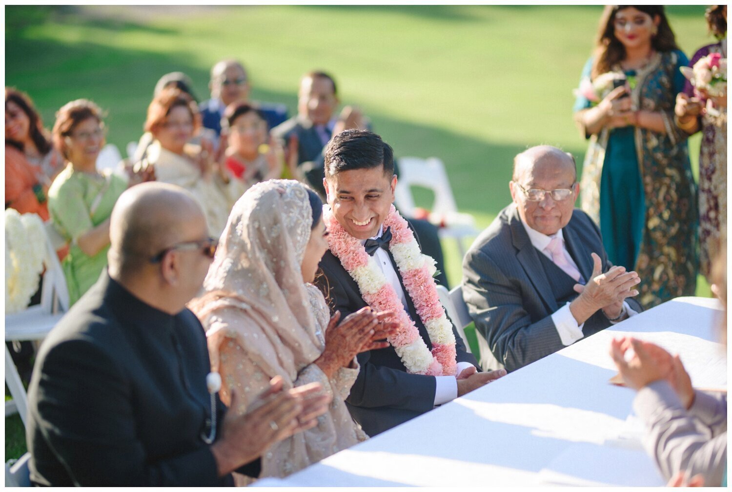 bride and groom during blessing at muslim wedding at Dundas Valley golf club 