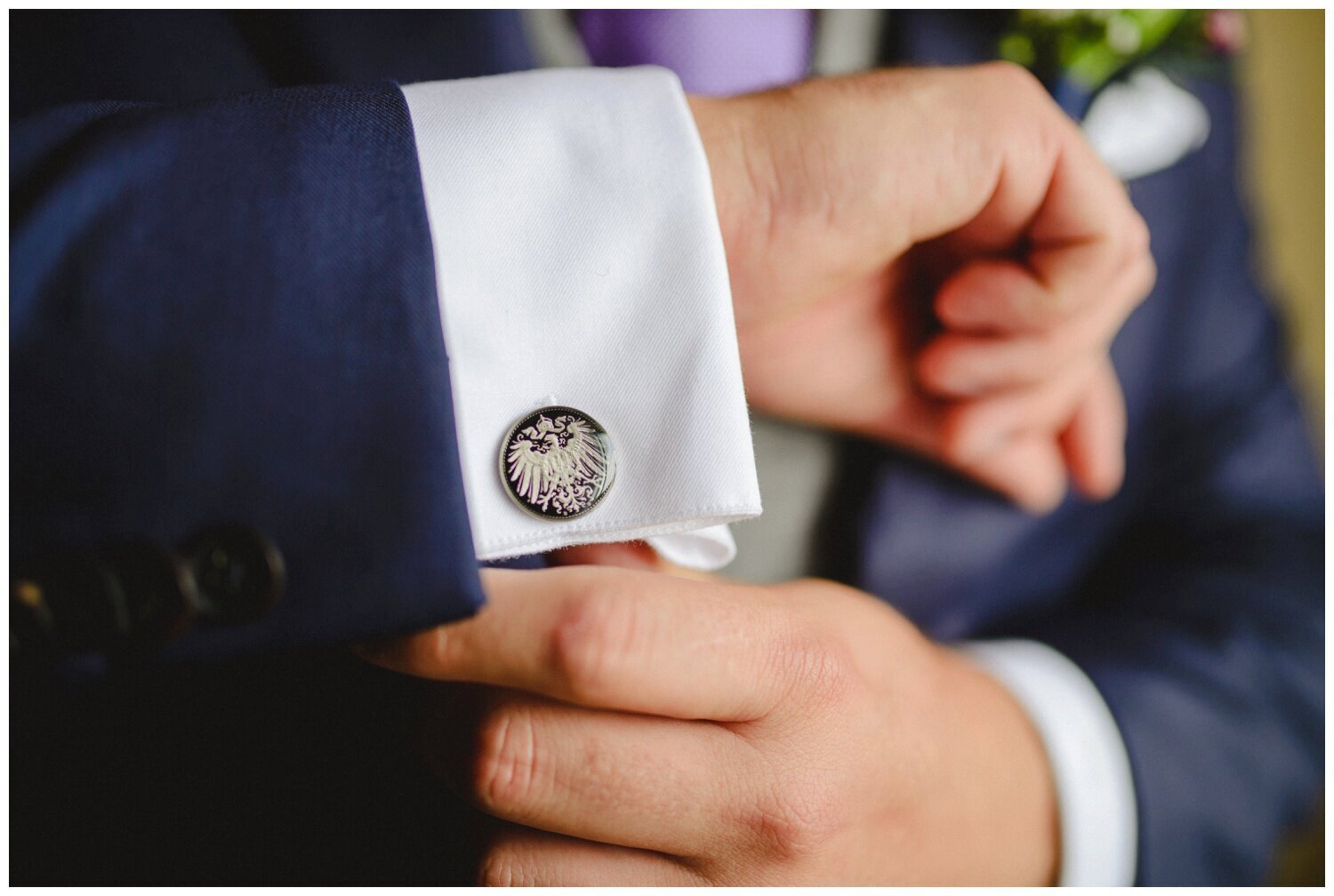 German cufflinks at Kortright Centre Wedding 