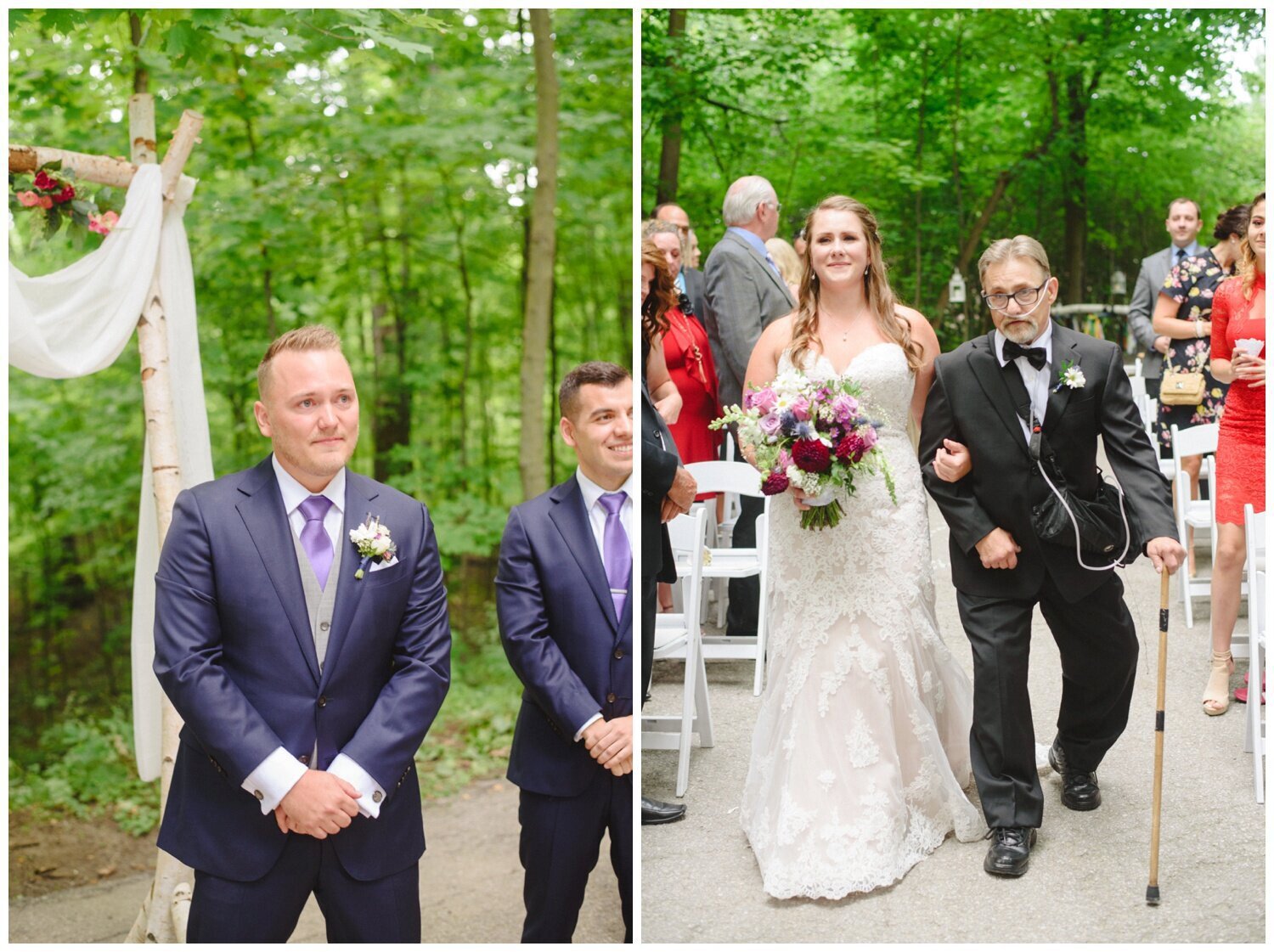 bride walking down the aisle at Kortright Centre Wedding 