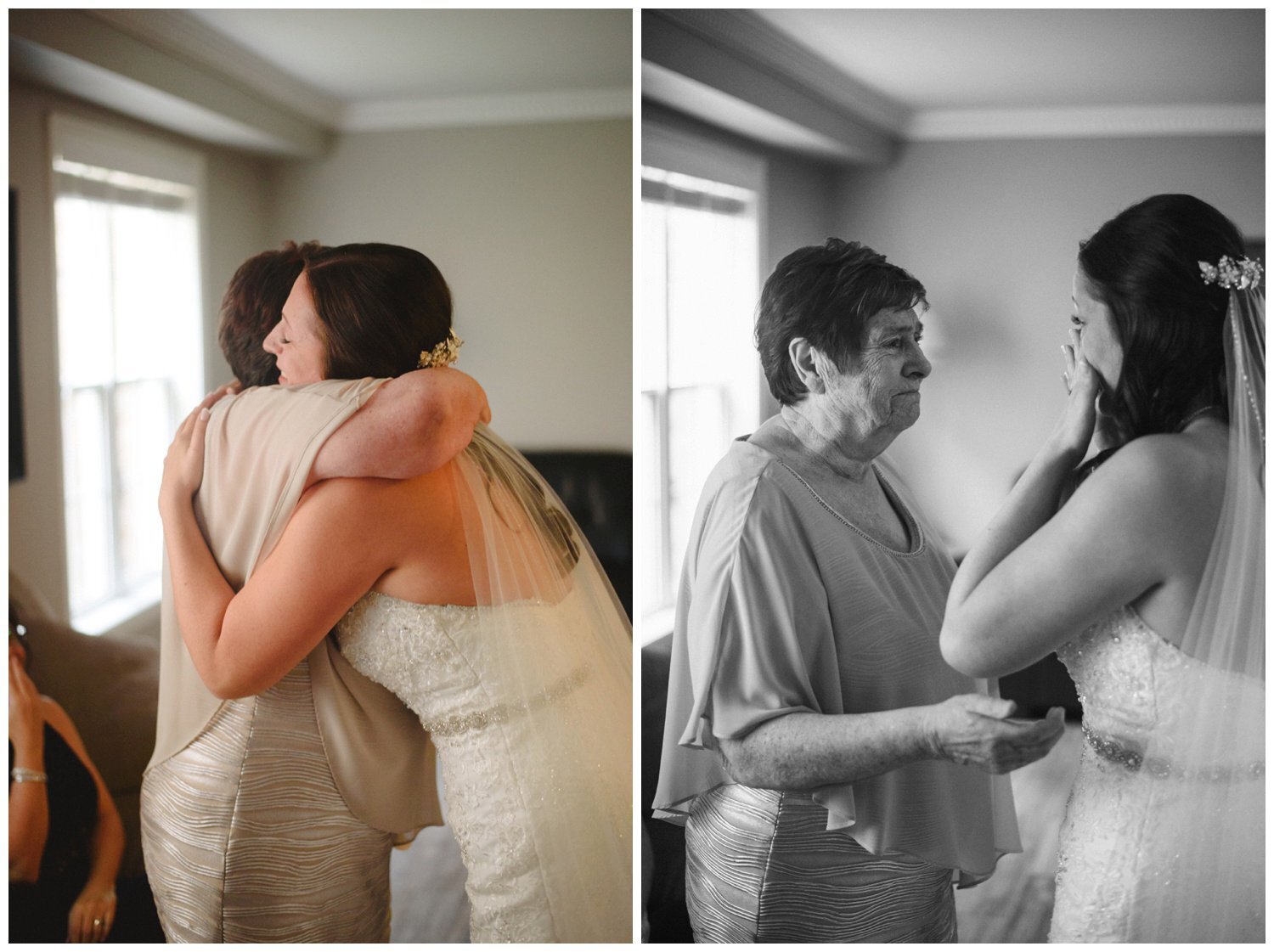 bride hugging her grandmother