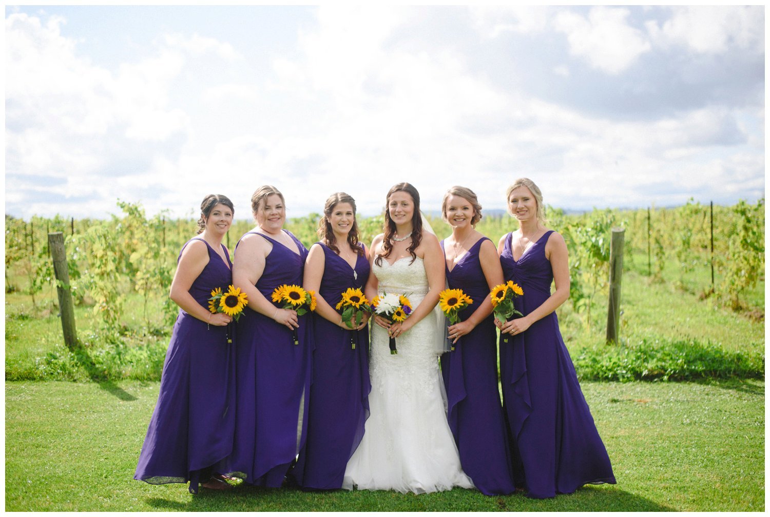 dark purple bridesmaid dresses at Holland Marsh Winery Wedding in Newmarket