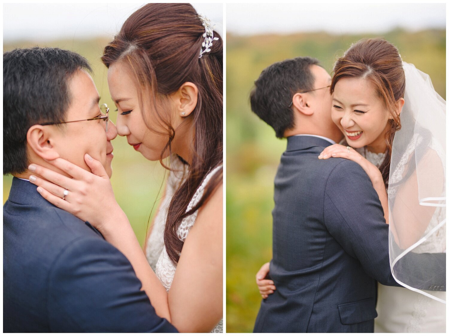 bride and groom kissing at Credit Valley Golf Club Wedding