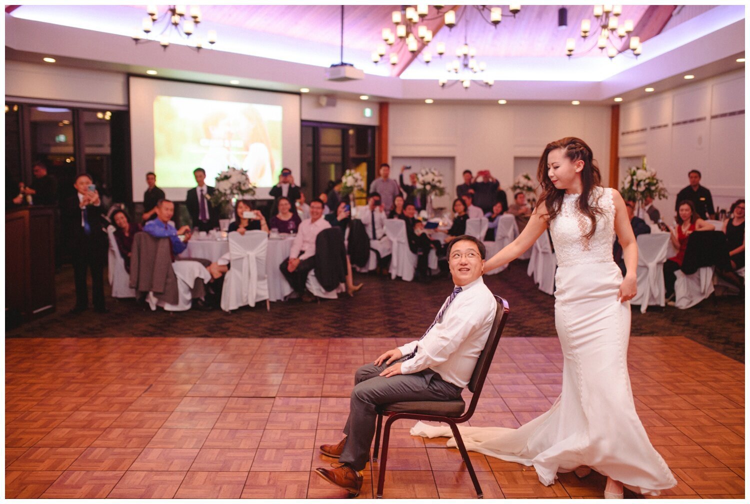 bride dancing for her groom at Credit Valley Golf Club Wedding