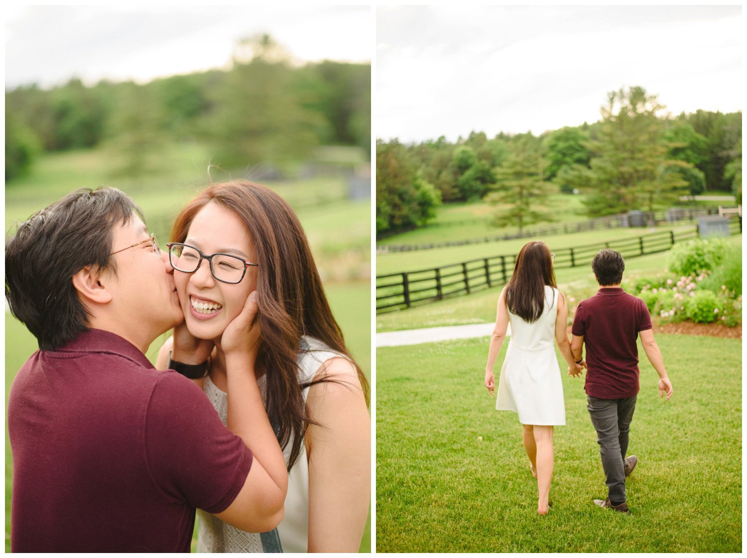 dancing in the field at Dog Tales Sanctuary engagement session