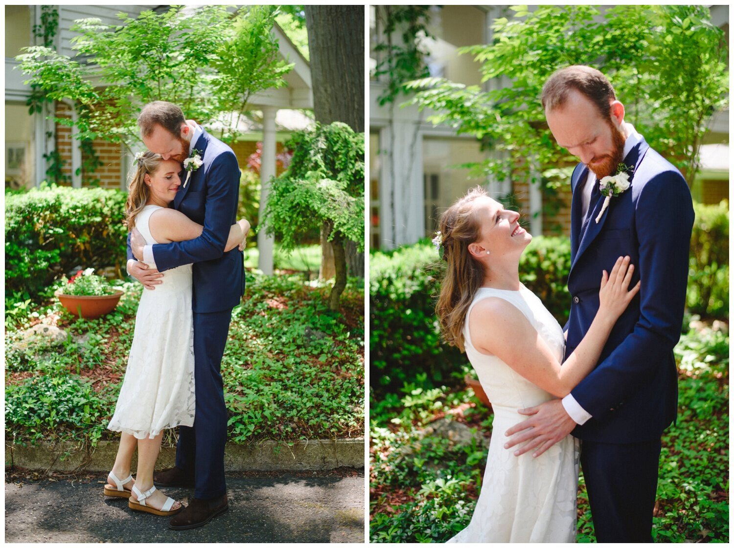 first look at intimate wedding at Barrie Yacht Club