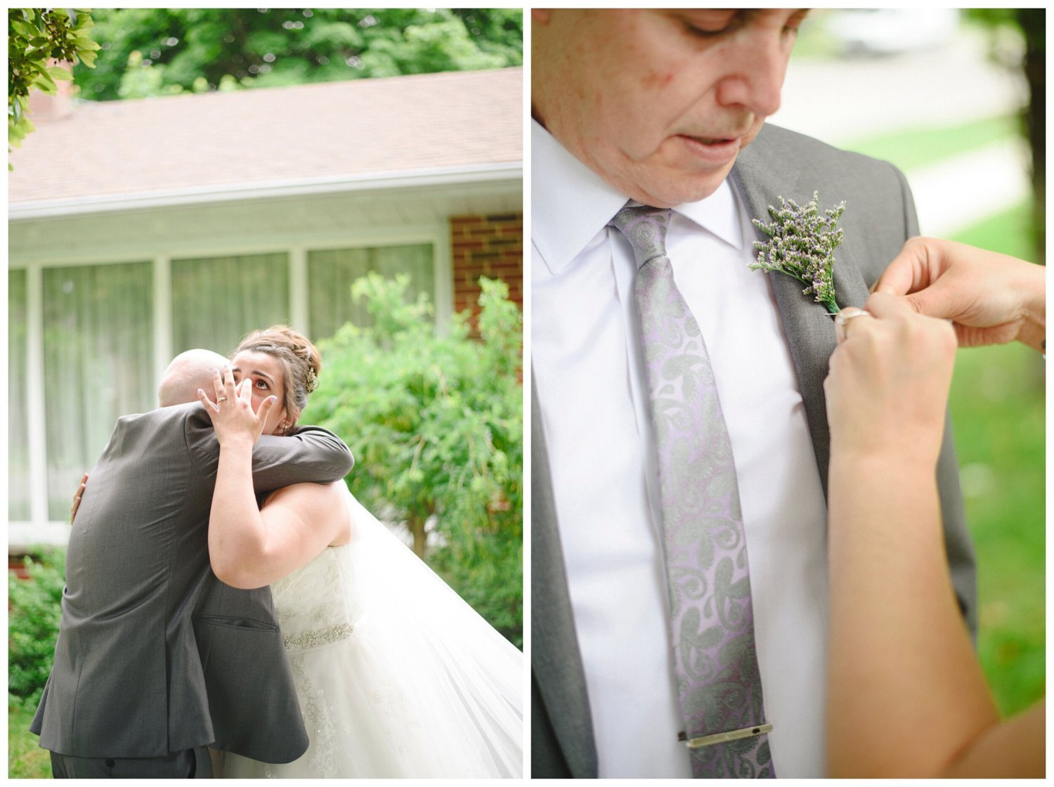 bride hugging her father at Tosca Banquet Hall Wedding in Oshawa