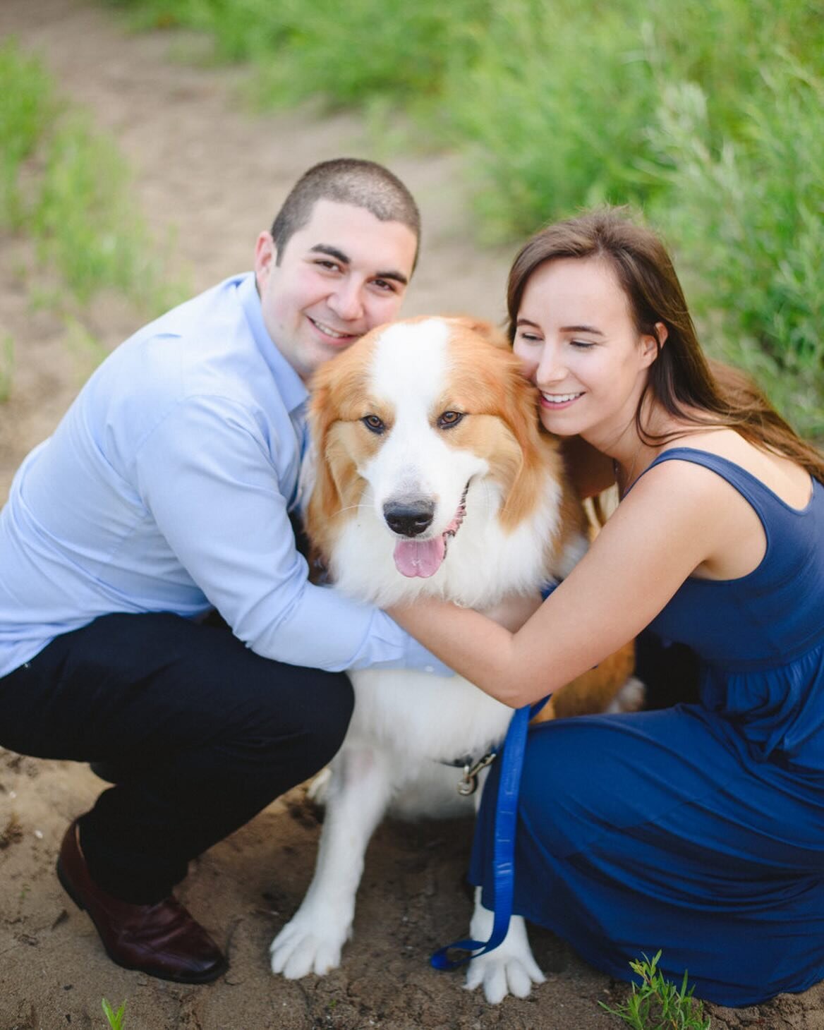Don&rsquo;t be afraid to include your pets in your engagement session or wedding. They&rsquo;re family too!#torontoweddingphotographer #torontoengagementshoot