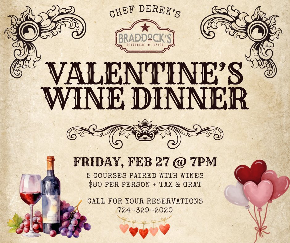Braddock's Valentine's Wine Dinner