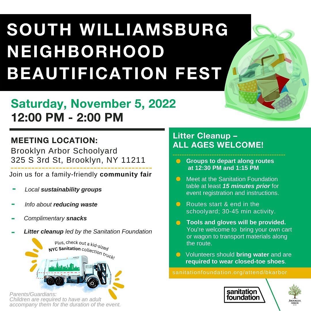 If you live anywhere near South Williamsburg- you know we have a trash problem. Please join me in doing something about it! @kidonthetown @nycsanitation @sanitationfoundation @brooklynarborpa @nycschools