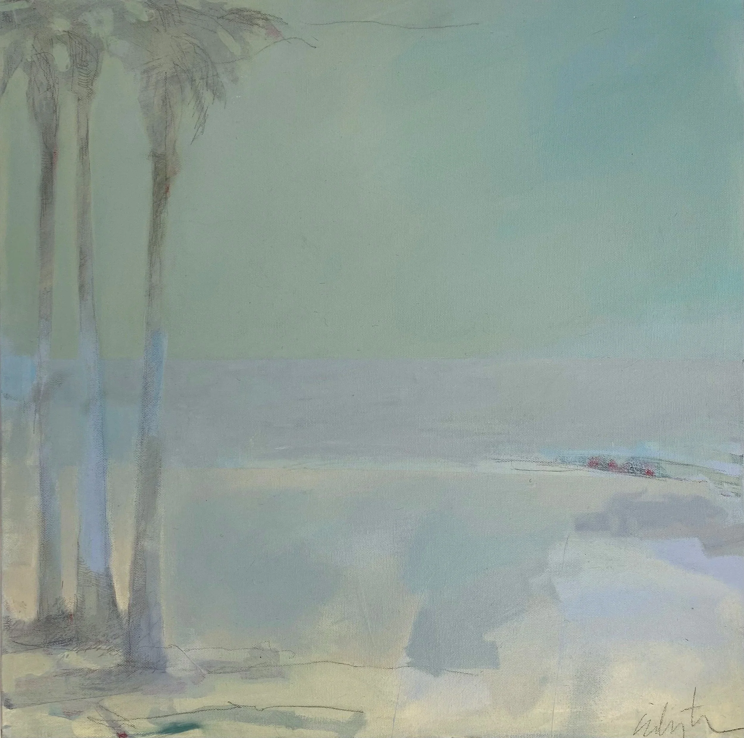 Emily Thomas MaHarry  abstract landscape painting of palm trees