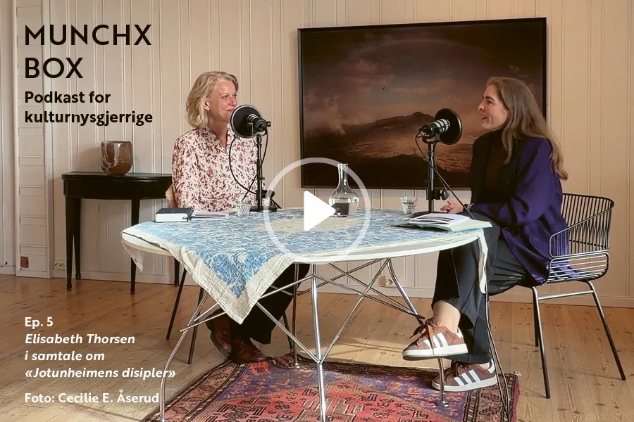 Episode 5 «Elisabeth Thorsen» om kunstfotoserien «Jotunheimens disipler». 
En samtale mellom prest og forfatter Elisabeth Thorsen og gallerist Christine Munch