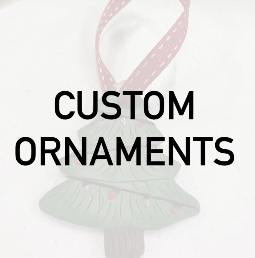 Custom Ornaments are now available. 

Ornaments are 2D with a hint of a 3D pop 😉 (see examples for clarity on that) 

All ornaments measure approximately 4in x 4in give or take. And will be shipping no later than December 9th. 

Order yours here:

h