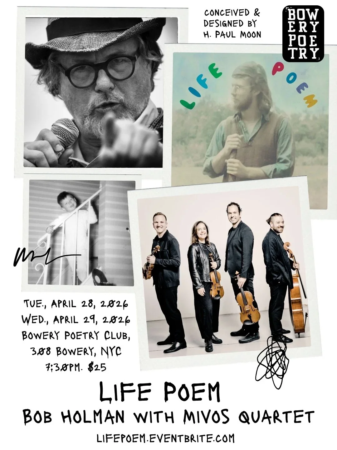 LIFE POEM BOB HOLMAN WITH MIVOS QUARTET