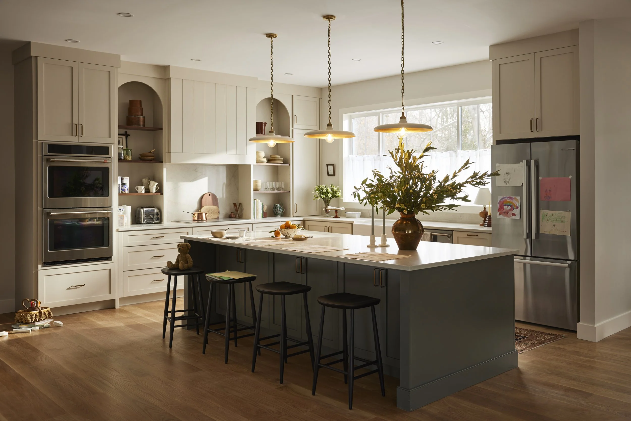 Large kitchen, custom cabinetry