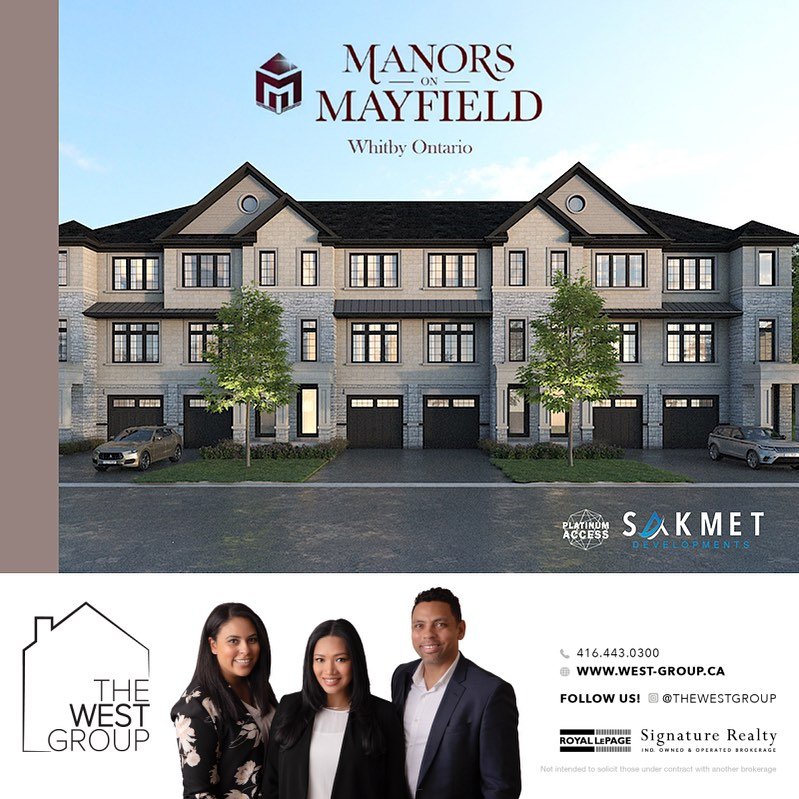 Manors on Mayfield is located in the heart of Whitby on the historic formal grounds of the Mayfield House. Surrounded by a fully developed community filled with small town charm, Manors on Mayfield offers a collection of 41 3-storey townhomes perfect
