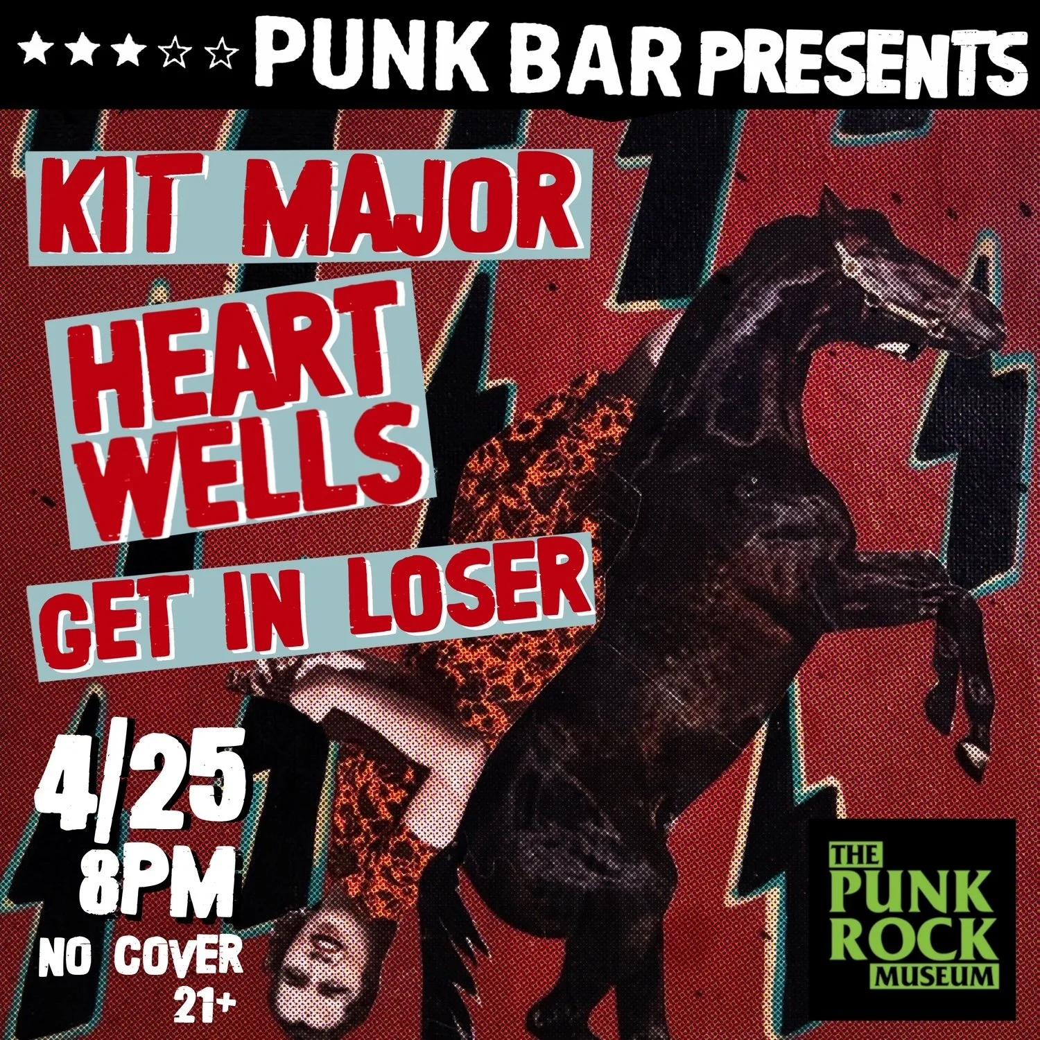 3 Star Punk Bar Presents - Kit Major - Heartwells - Get In Loser