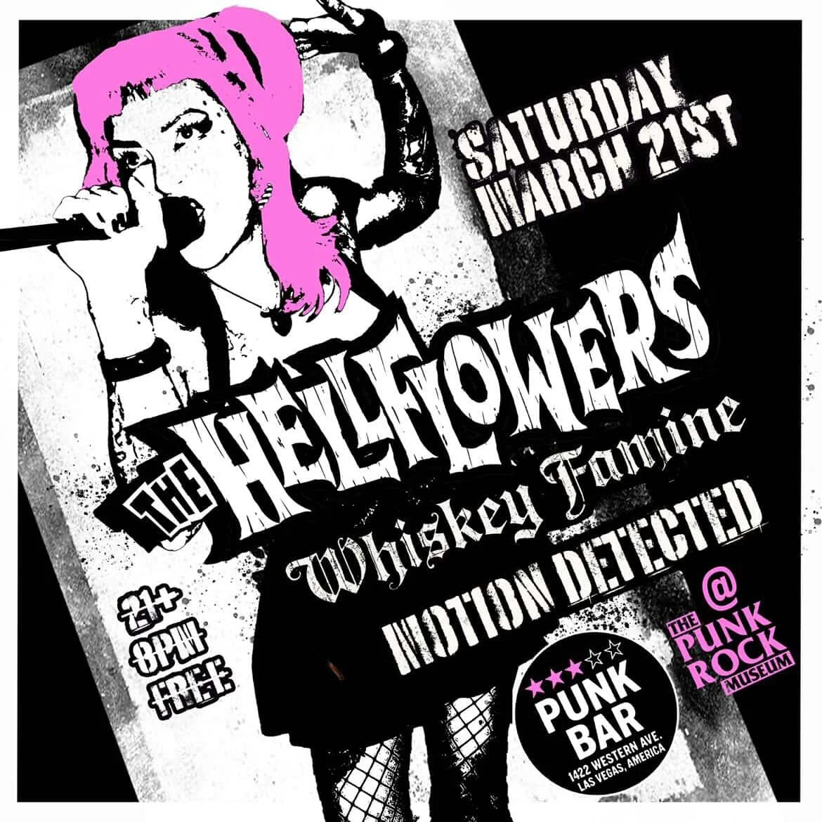 3 star punk bar presents - The Hellflowers -Whiskey Famine - motion detected