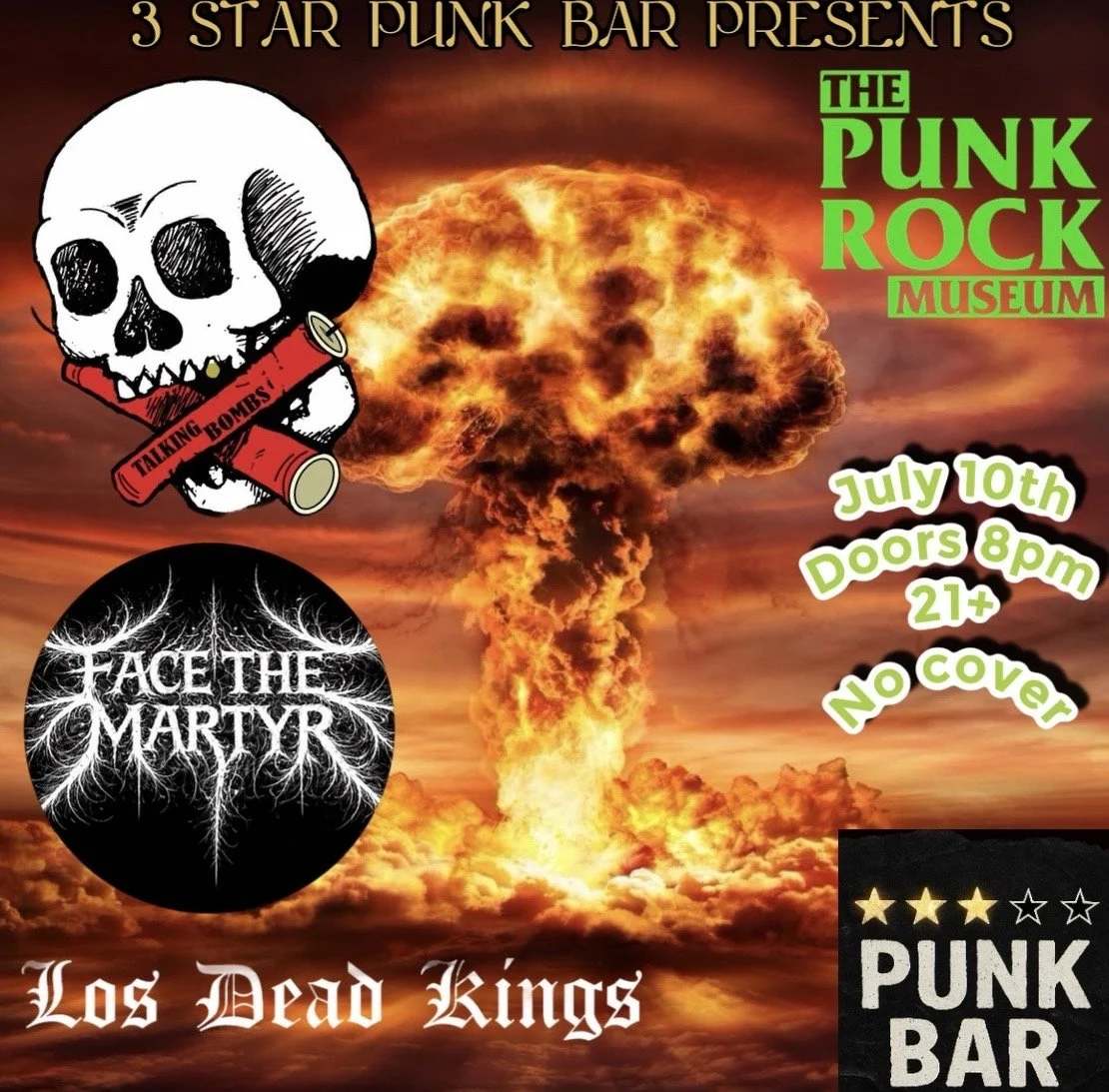 3 STAR PUNK BAR PRESENTS - TALKING BOMBS - FACE THE MARTYR - LOS DEAD KINGS