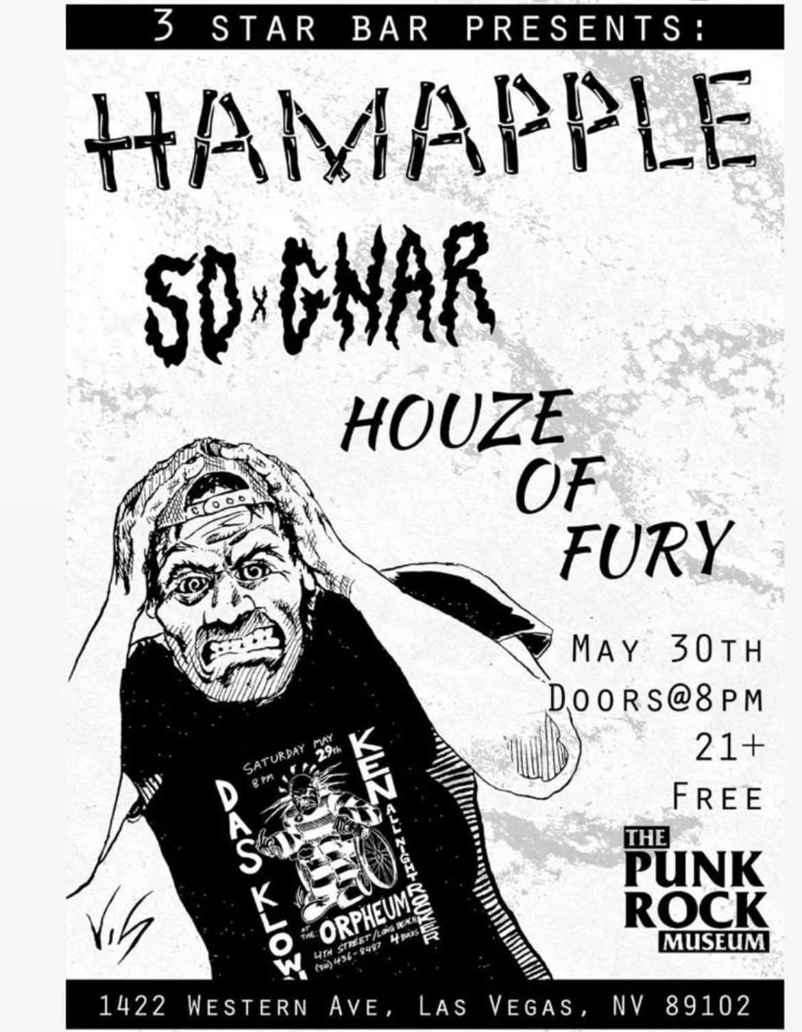 3 star punk bar presents - Hamapple - SoxGnar - Houze Of Fury -Saturday, May 30th 2026⋅8:00 – 11:00pm