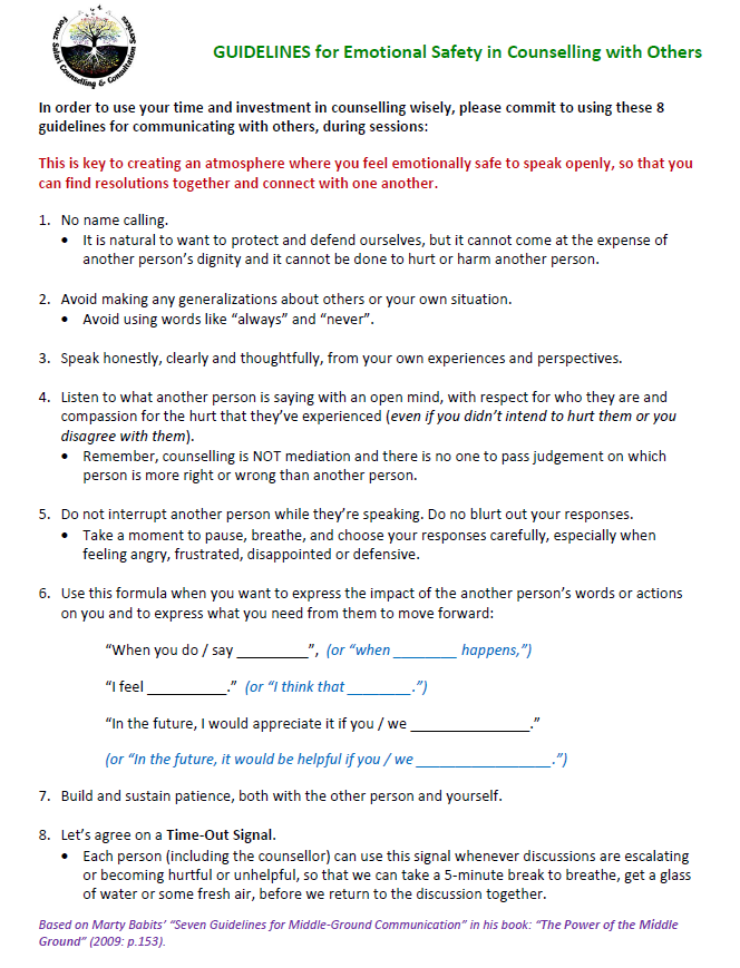 Guidelines for Emotional Safety with Others (English, Farsi)