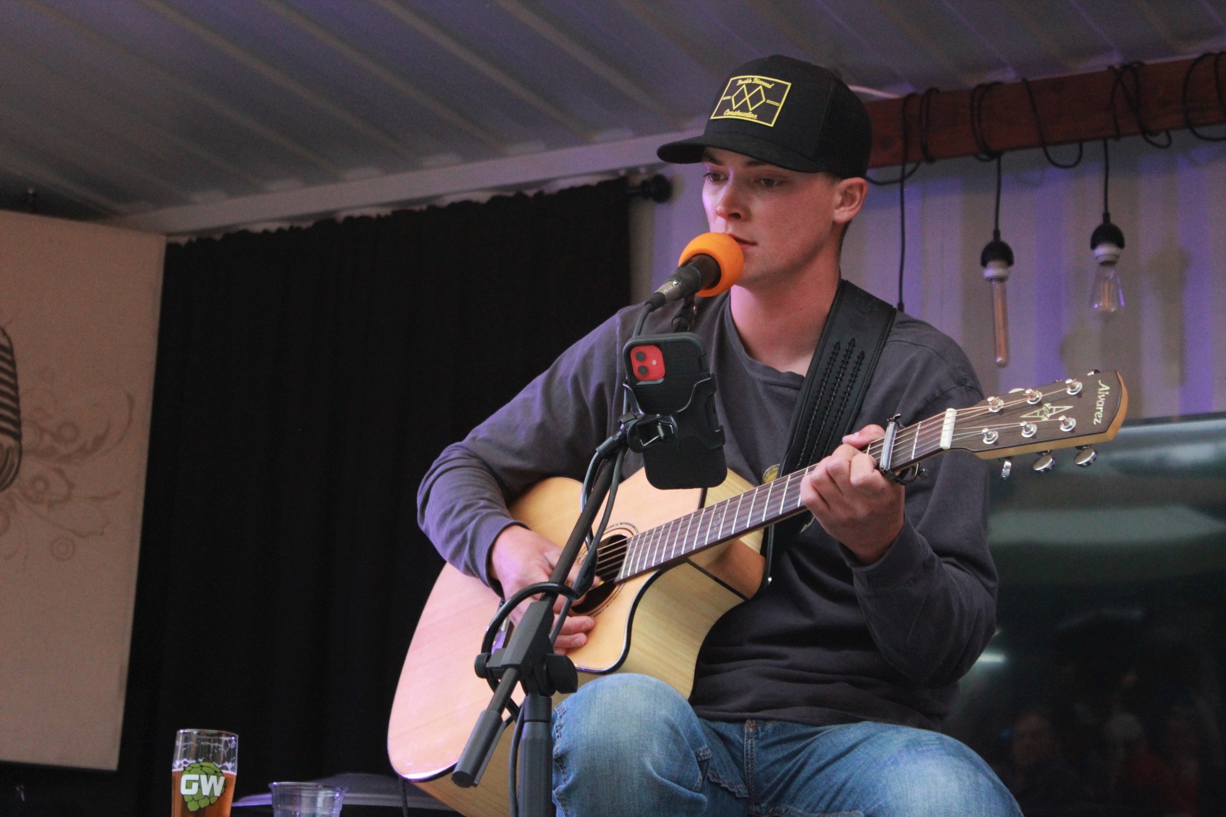 Singer Ben Wagner performs at Groundwork Brewery.