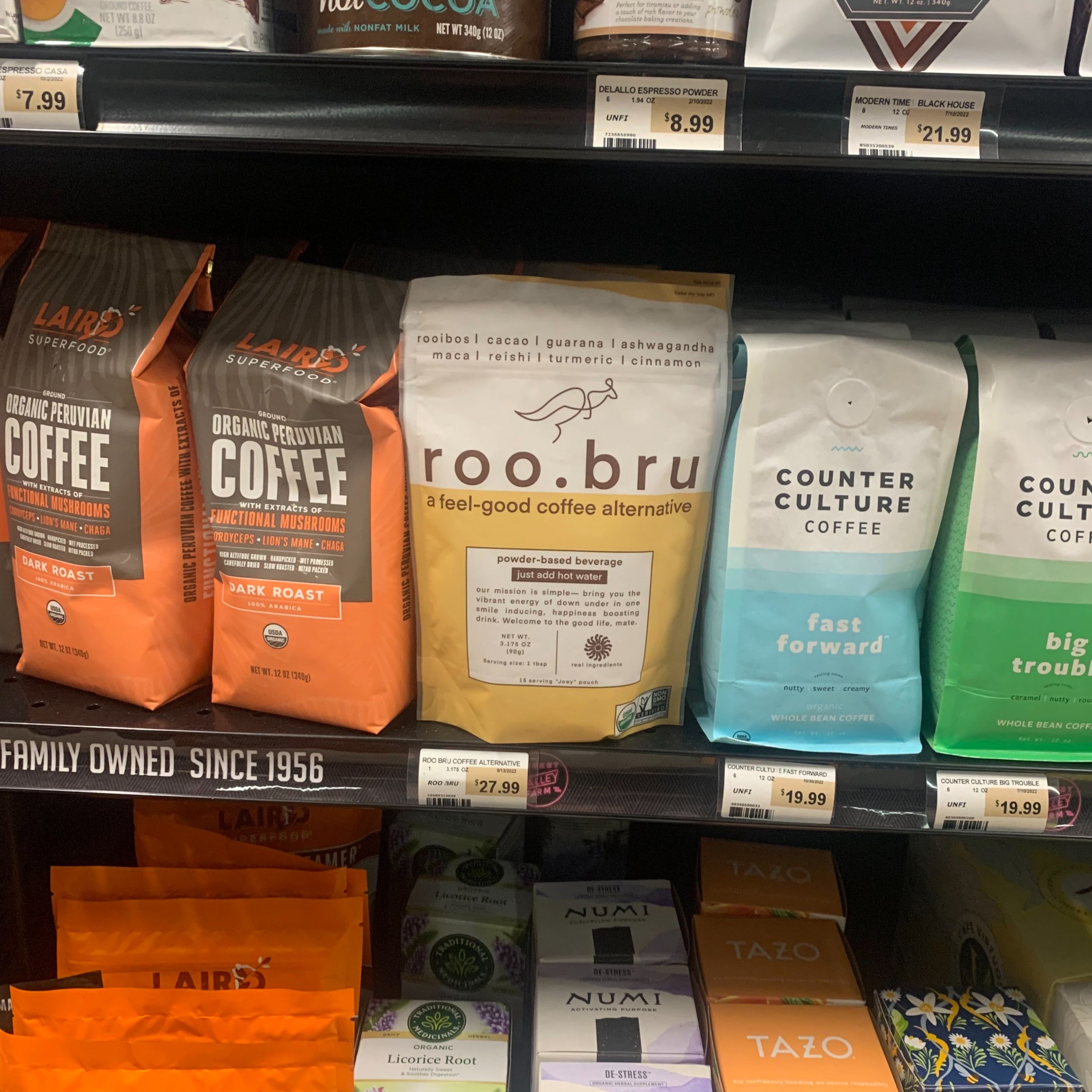 On the shelf with our officially legible packaging!