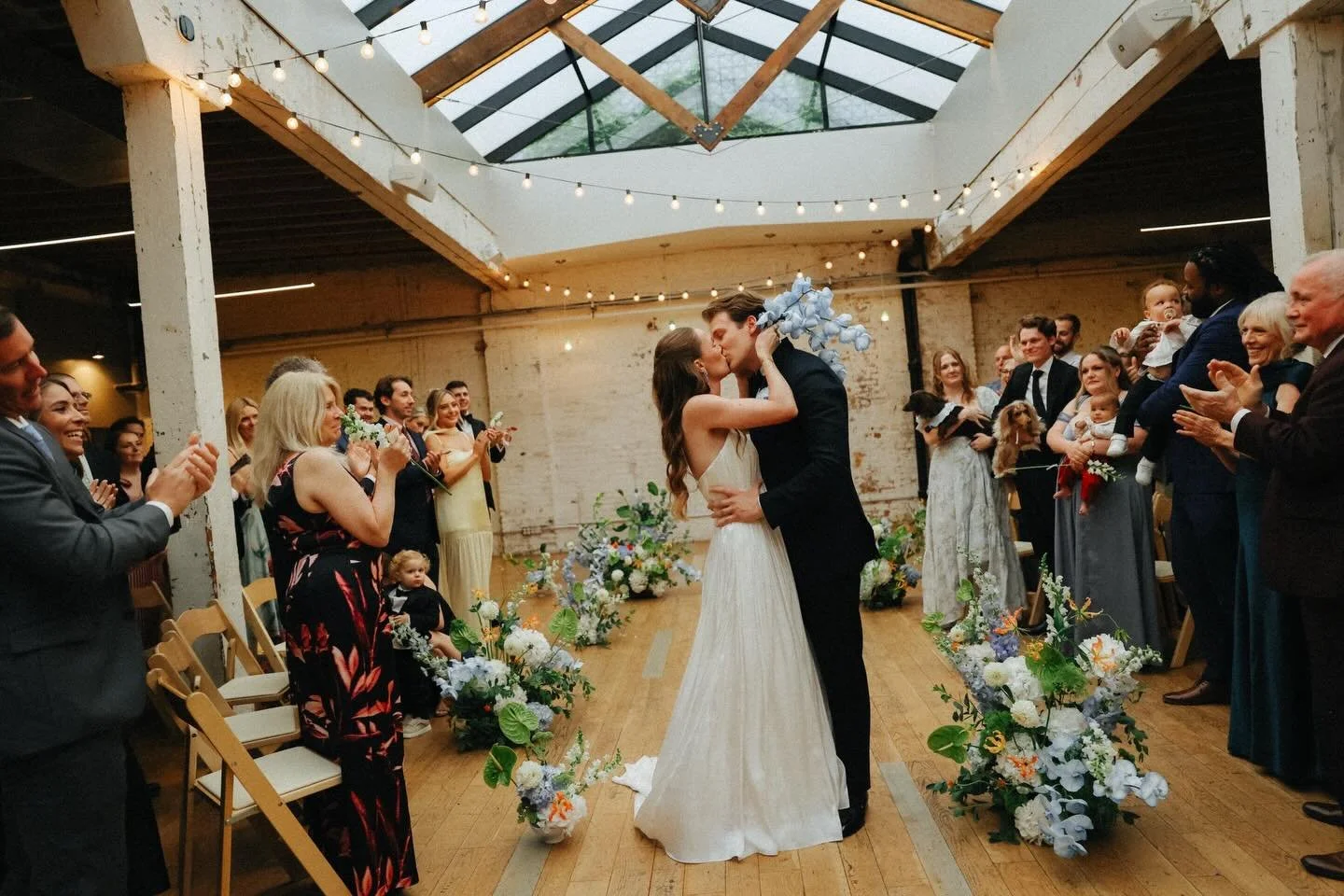 gearing up for another year of fabulous weddings at @thejoinerychicago and reminiscing on kaylie and wyatt&rsquo;s elegant and playful wedding last summer. this color palette and design were a breath of fresh air, artfully executed by @exfoliabotanic