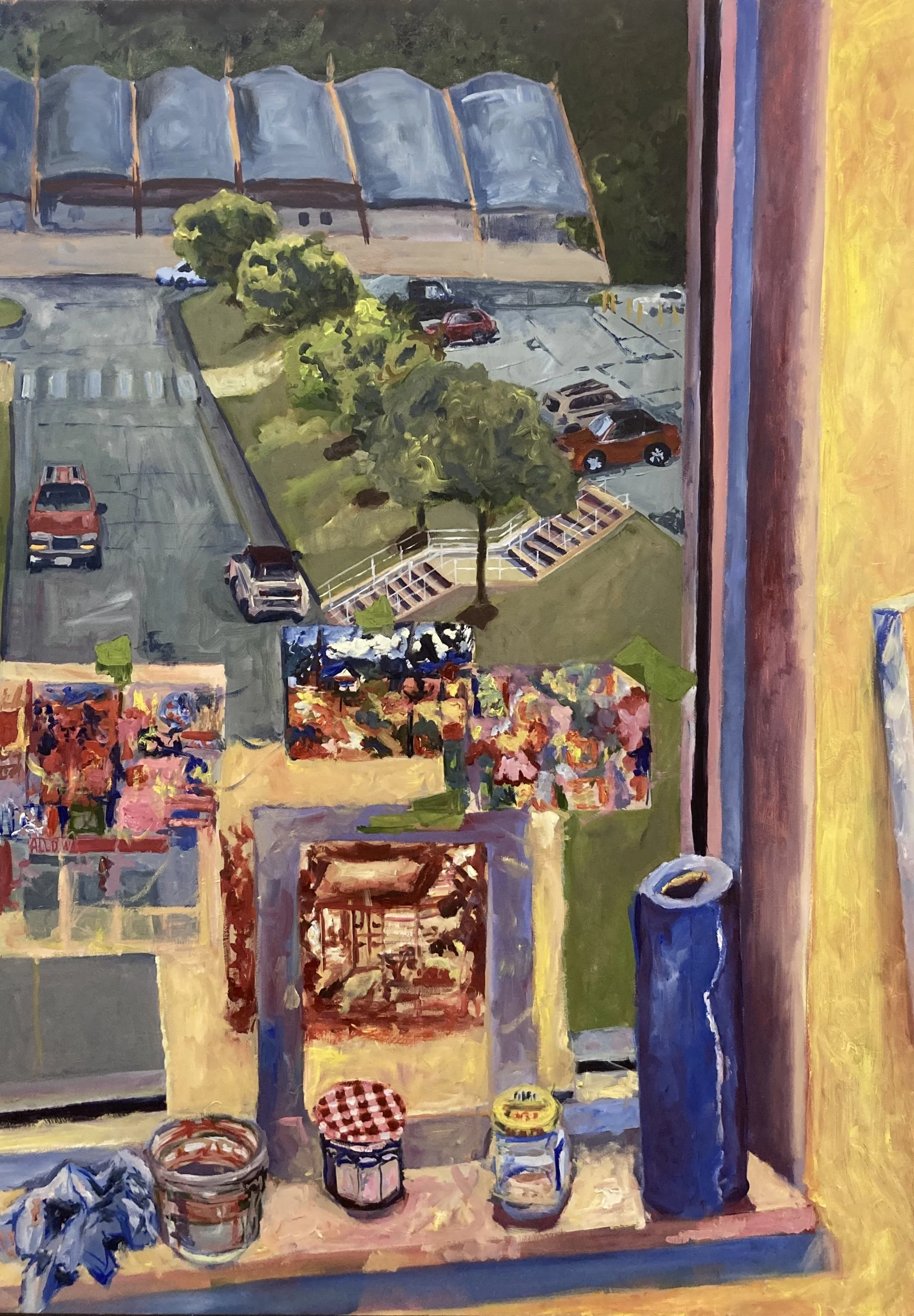 "View from my Studio." 2022. Oil on Canvas. 50 x 36 in. $1200.
