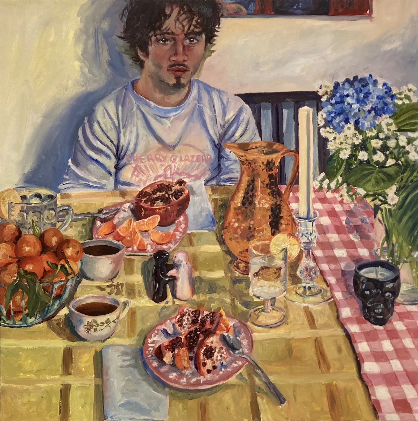 "Sunday Morning." 2023. Oil on Canvas. 36 x 36 in. $1300.