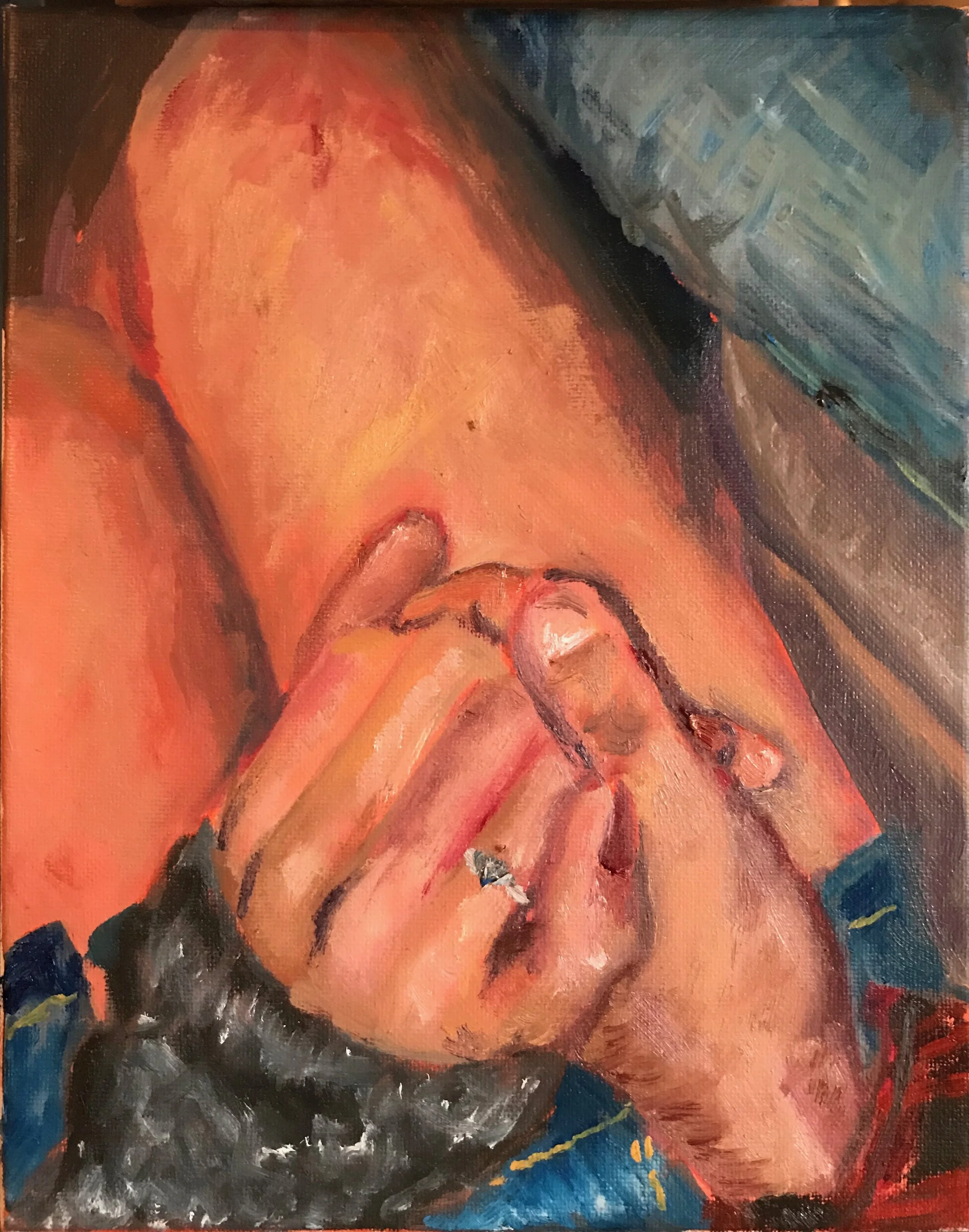 "Hands Pt. I." 2020. Oil on Canvas. 10 x 8 in. NFS.