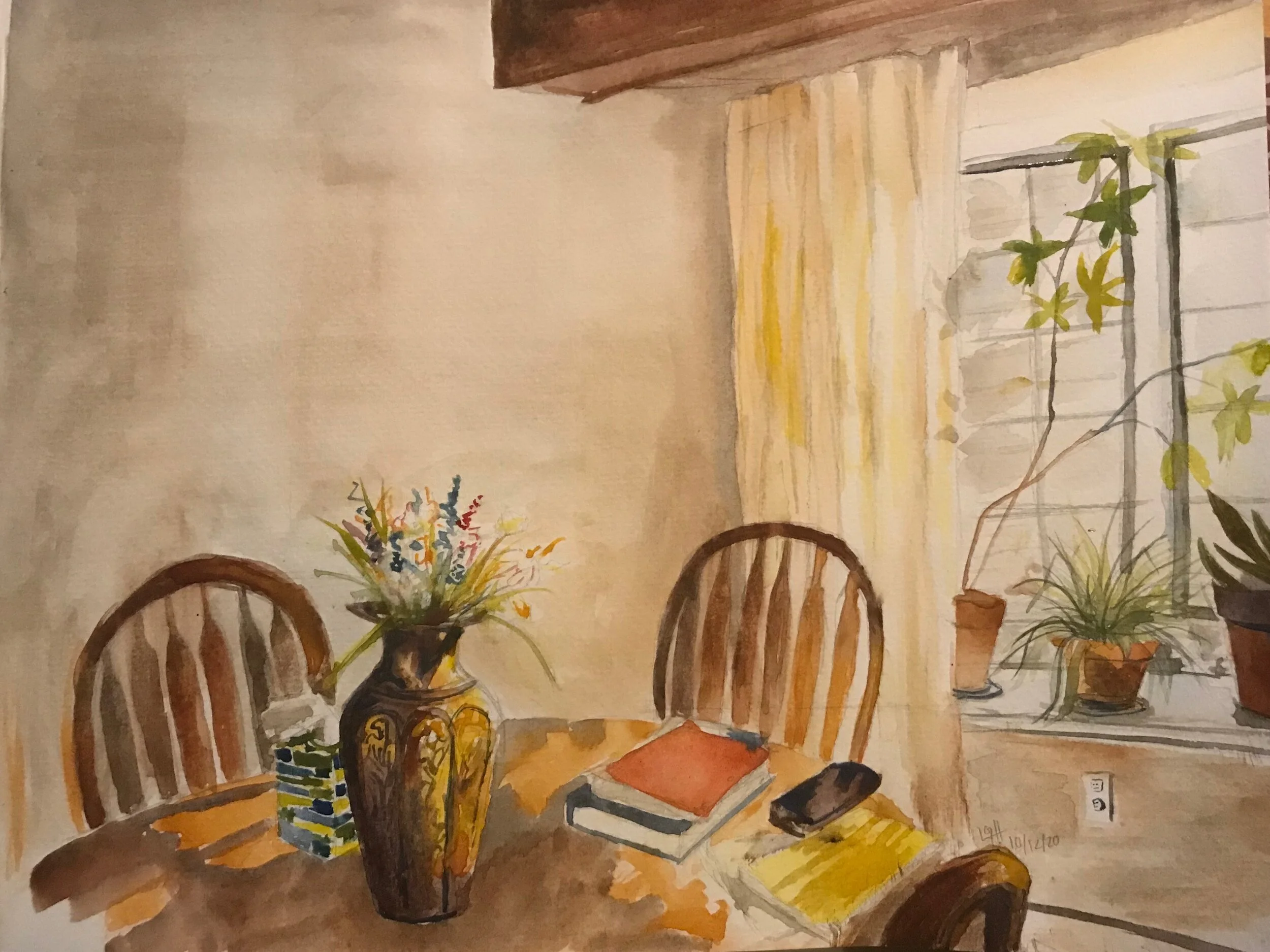 "Hurian's Kitchen." 2020. Watercolor on Paper. 8 x 10 in. NFS.