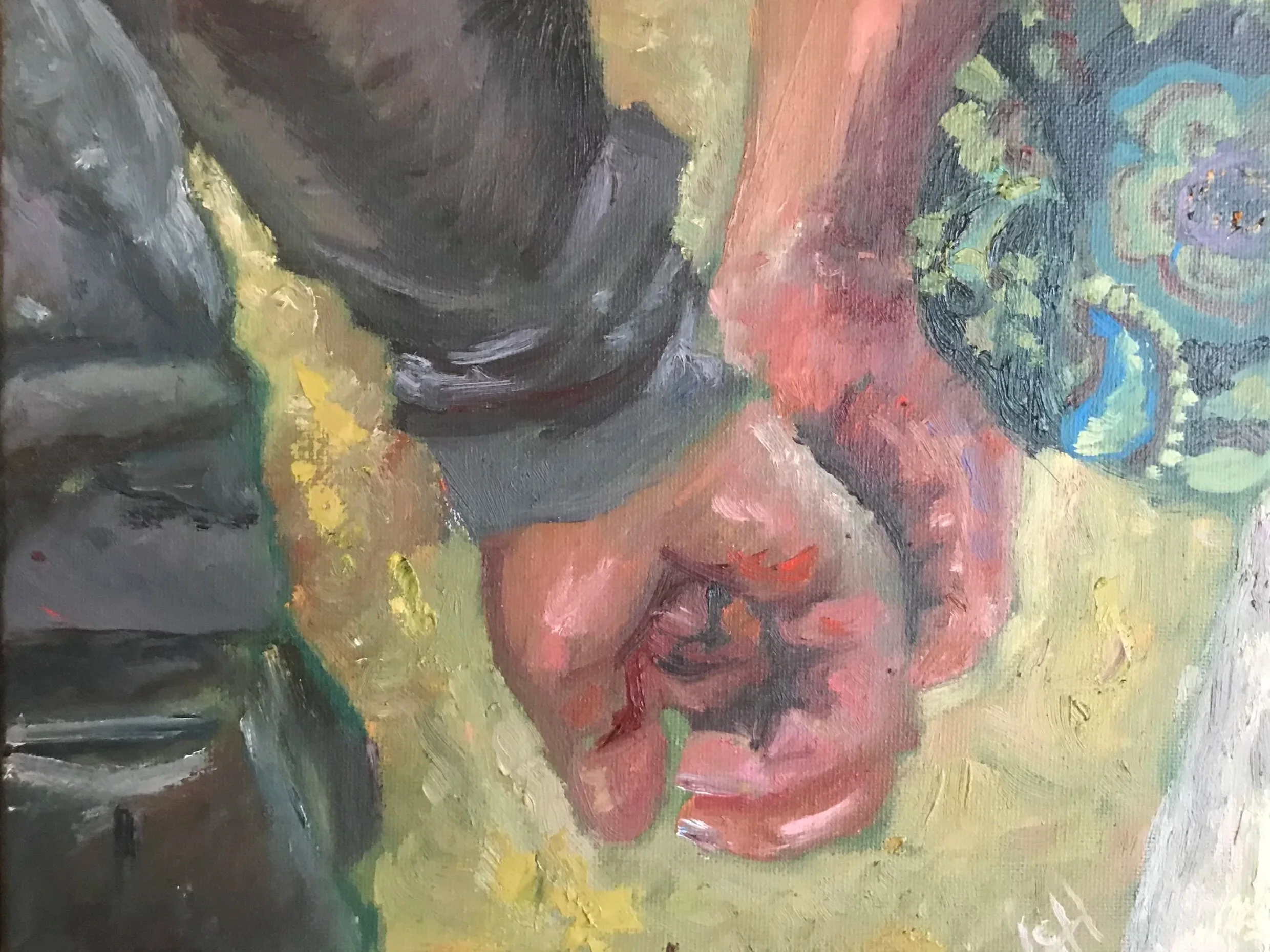 "Hands, Pt. II." 2020. Oil on Canvas. 8 x 10 in. SOLD.
