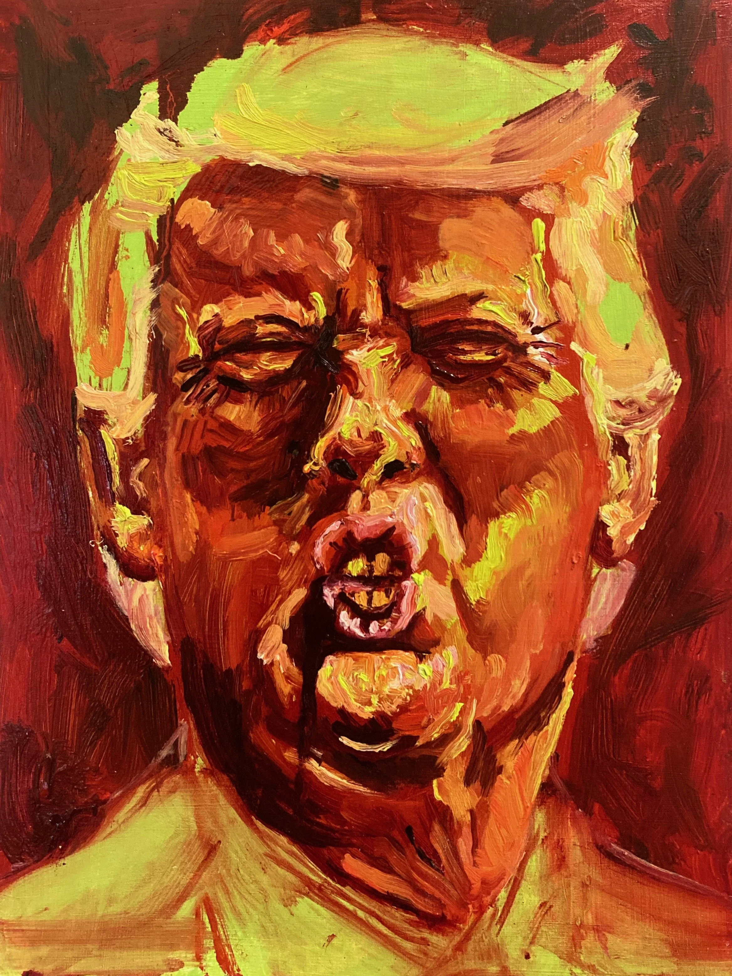"Spew." 2025. Oil on Panel. 12 x 9 in. SOLD.