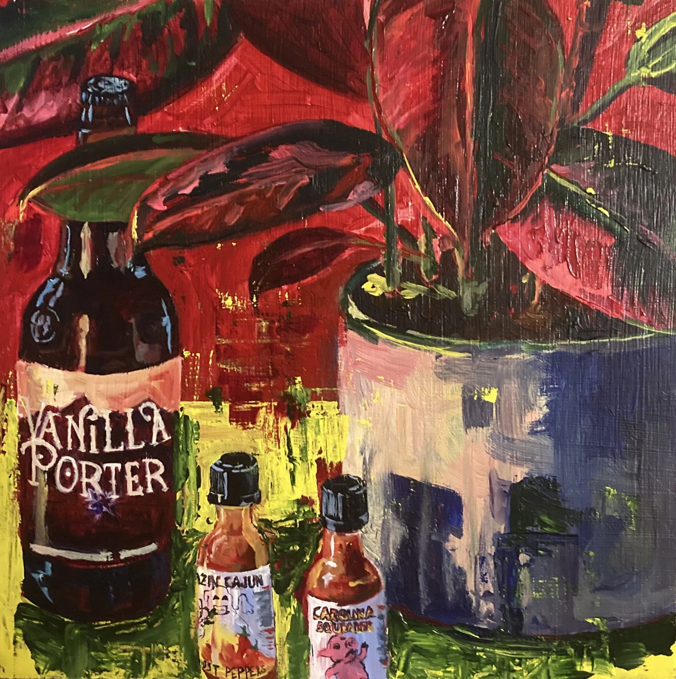 "Carolina Squealer." 2023. Acrylic on Wood. 12 x 12 in. SOLD.