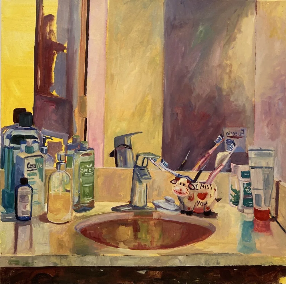 "I MISS YOU." 2022. Oil on Canvas. 36 x 36 in. $840.