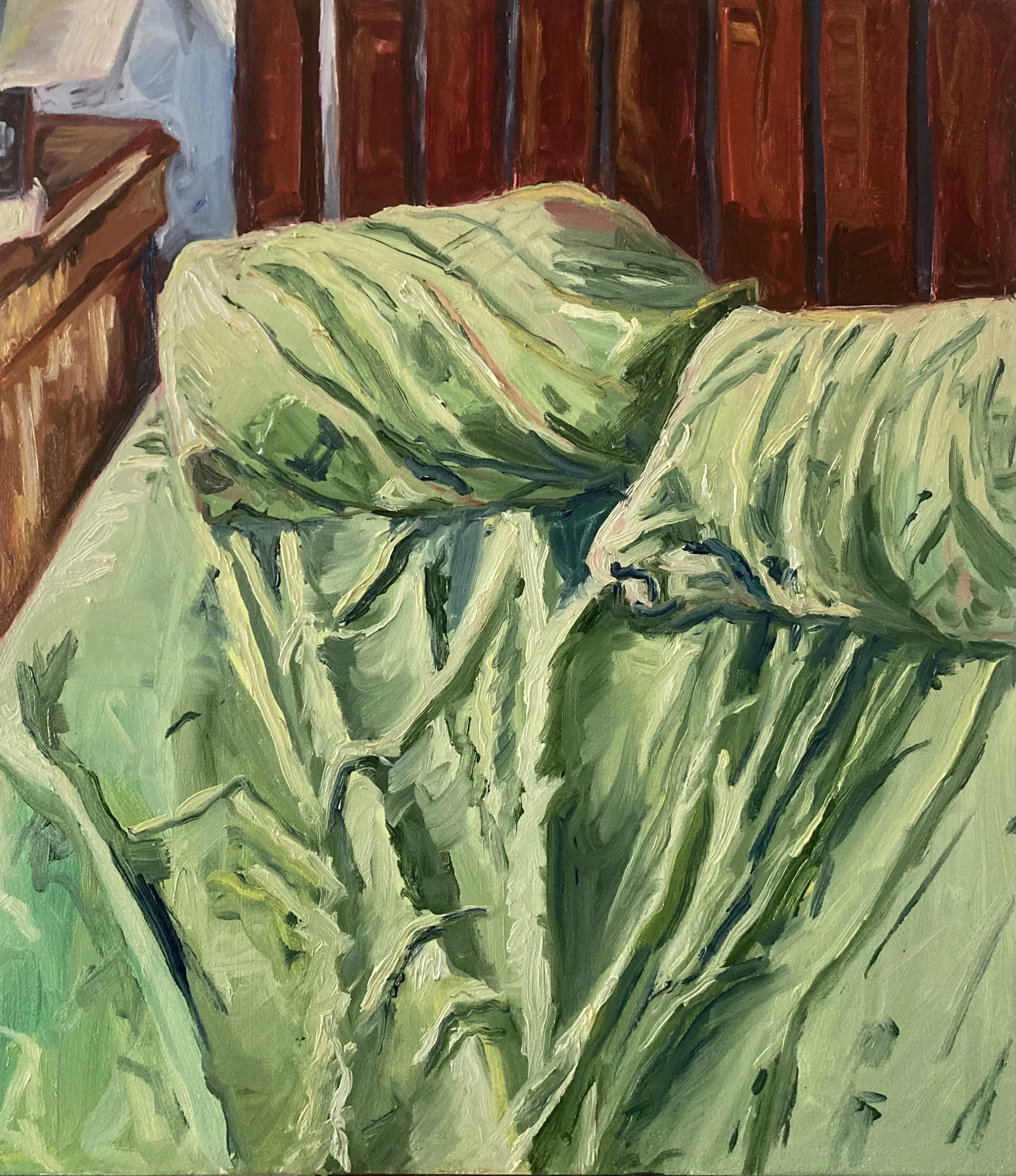 "Tuesday Morning." 2023. Oil on Canvas. 24 x 21 in. $890.