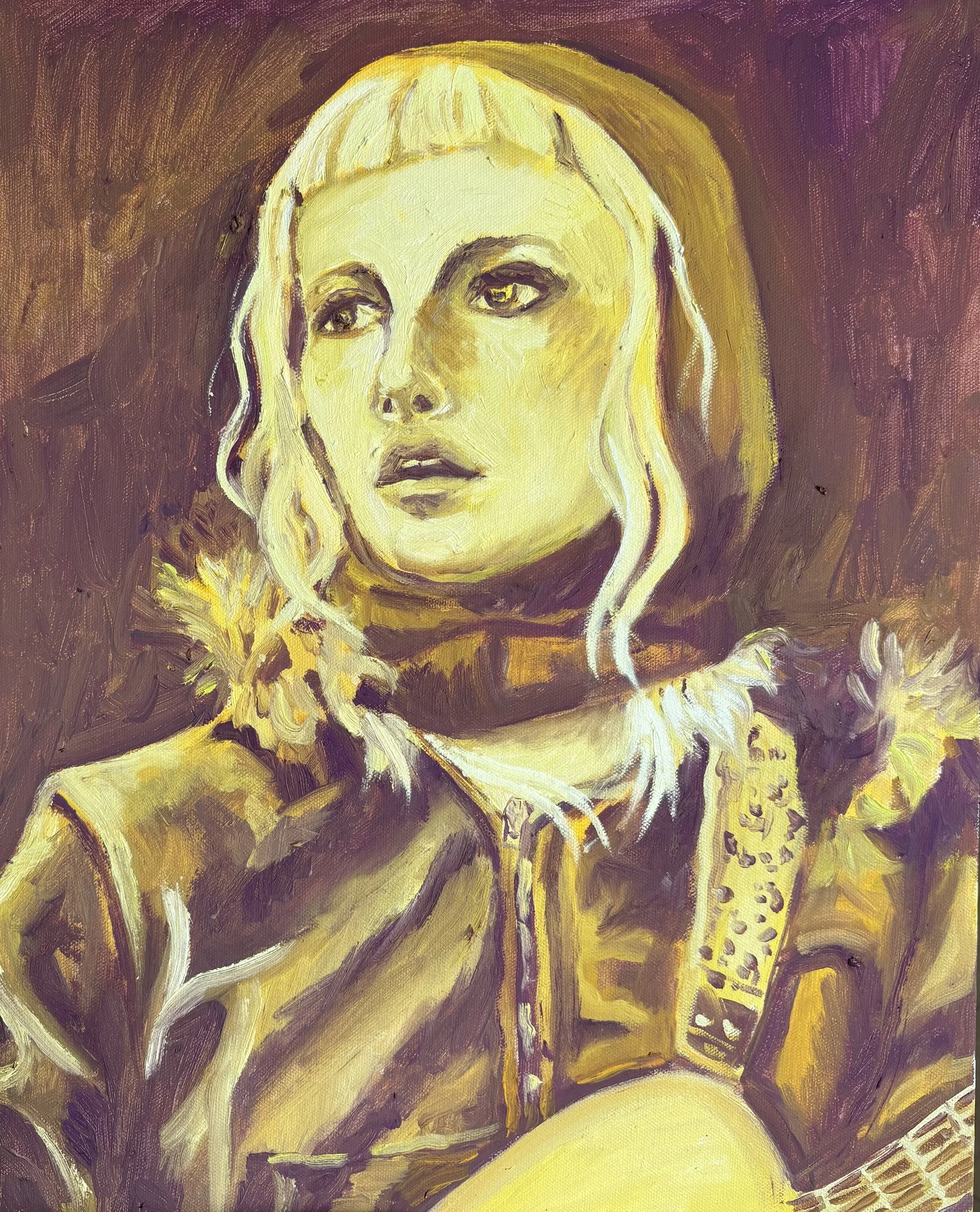 "Miss Paramour." 2026. Oil on Canvas. 20 x 16 in. $420.