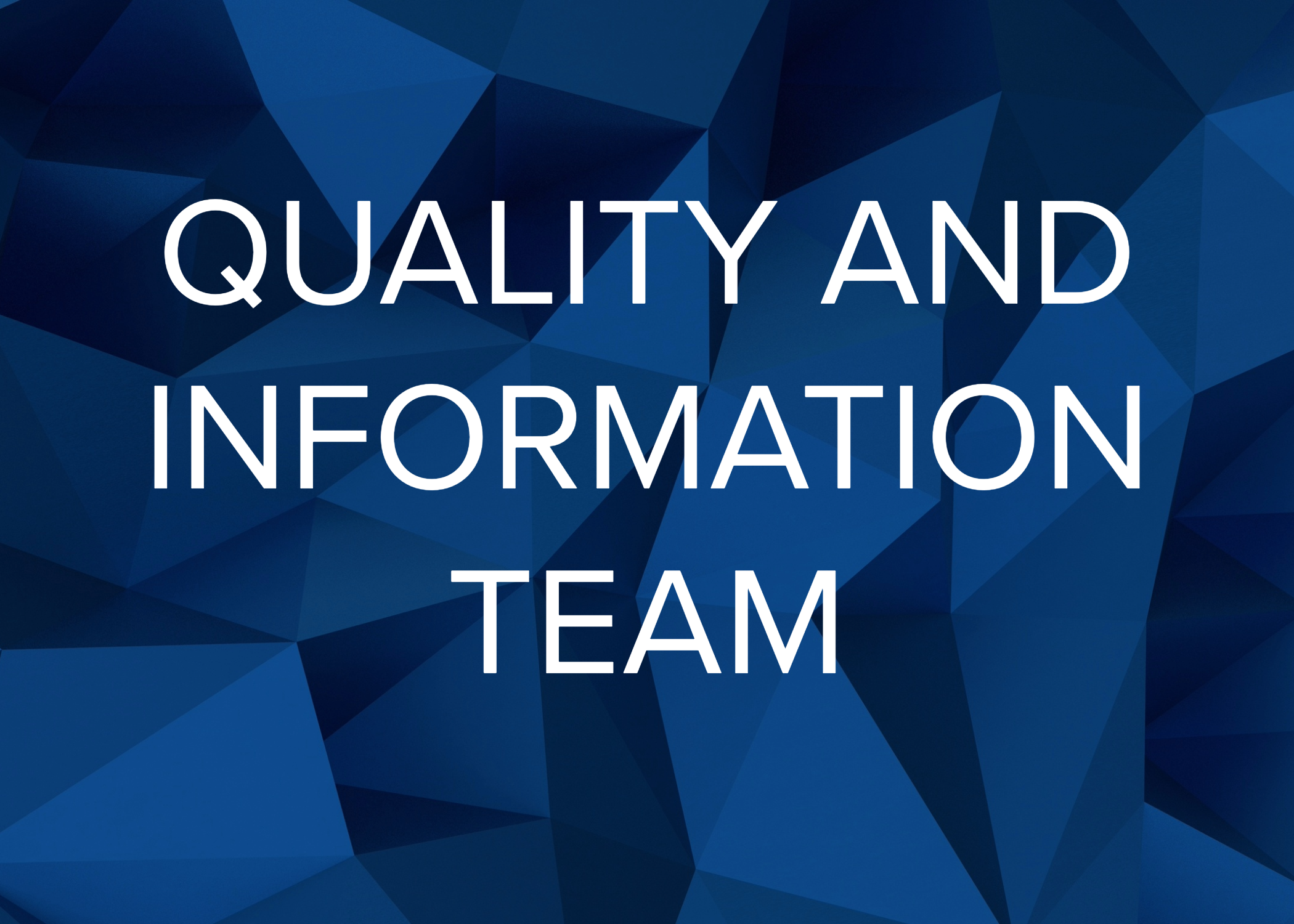 Quality and Information Team
